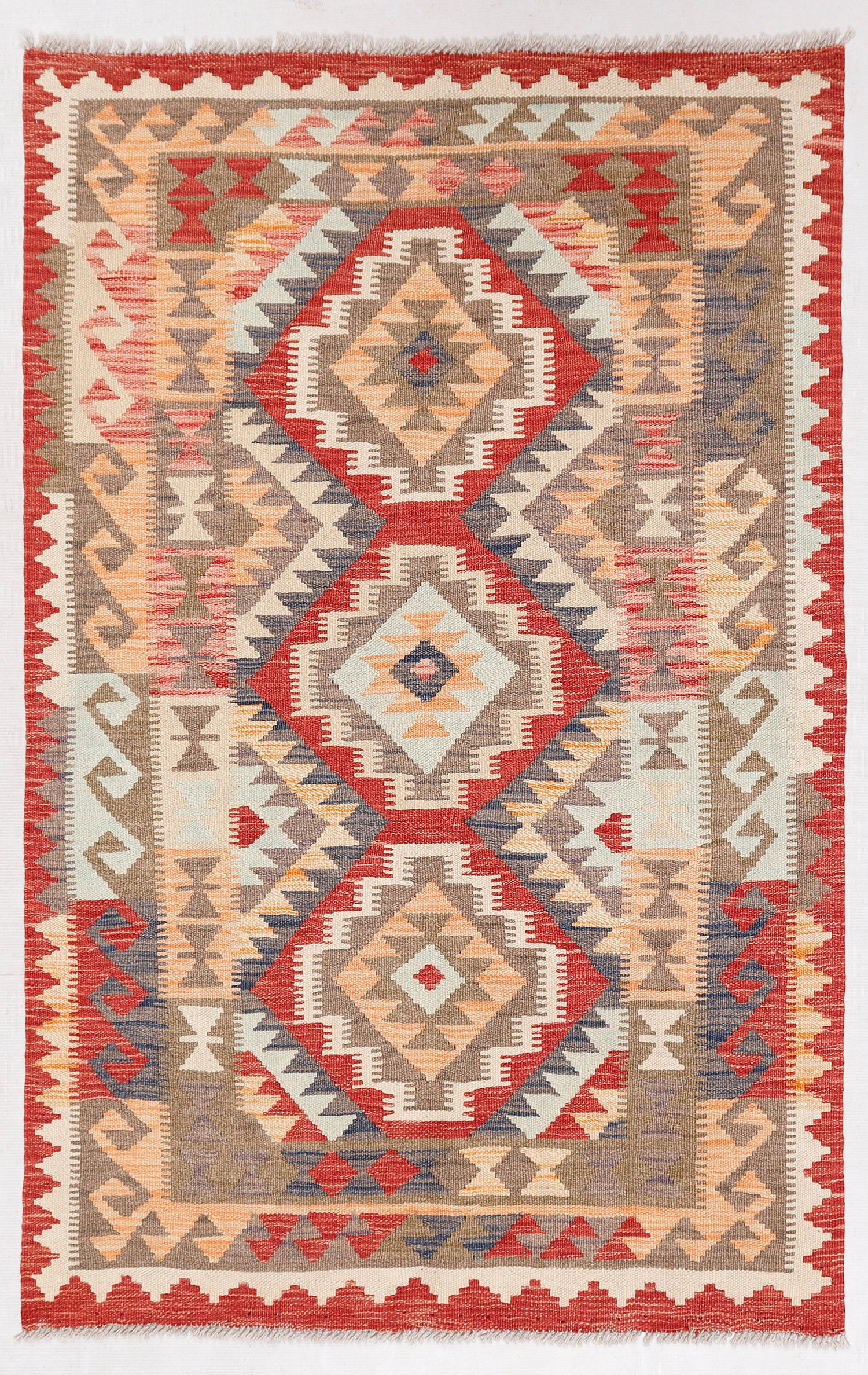 3' X 5' Multy Handmade Veggie Dye Kilim Rug Rectangular