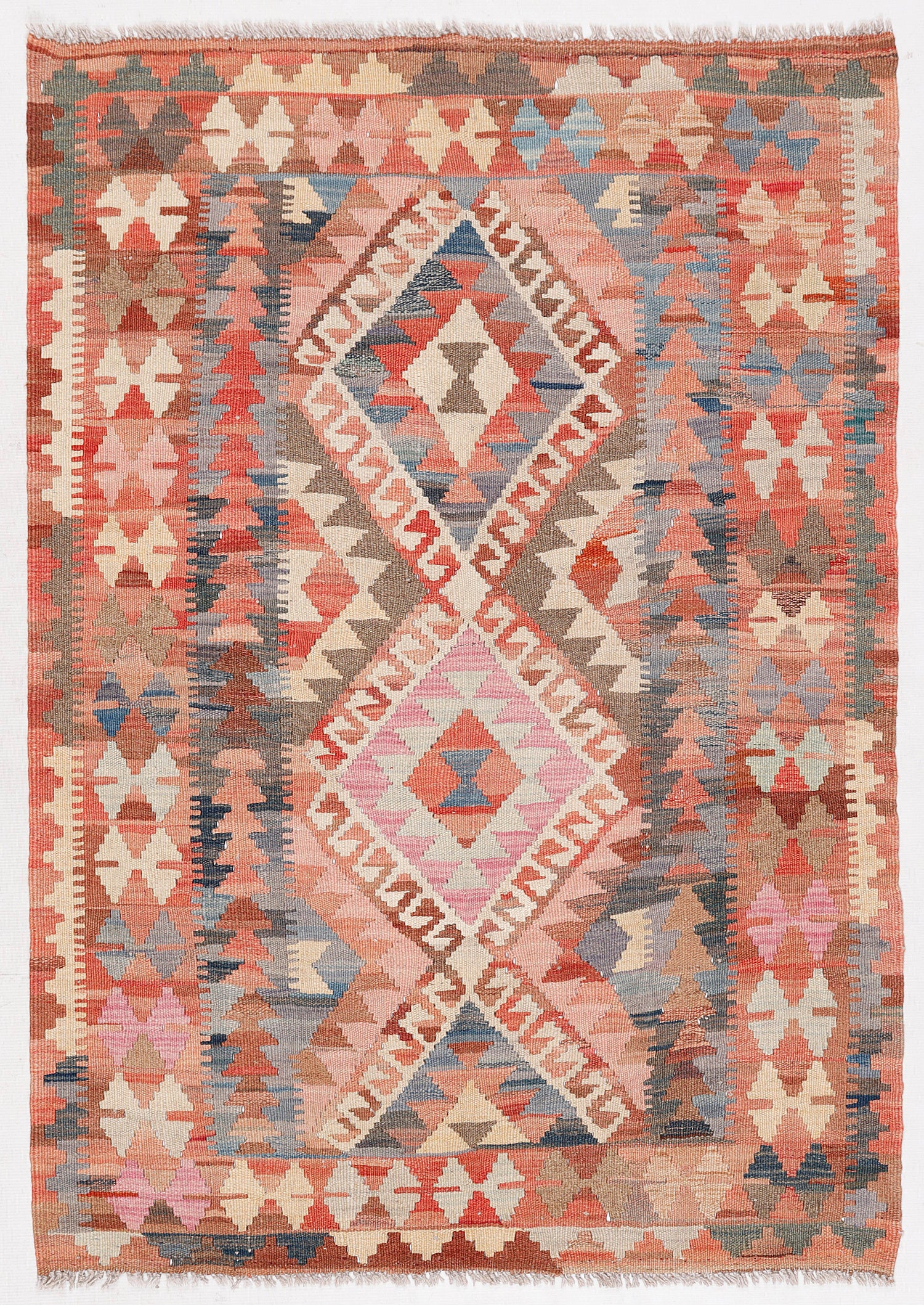 3' X 5' Multy Handmade Veggie Dye Kilim Rug Rectangular