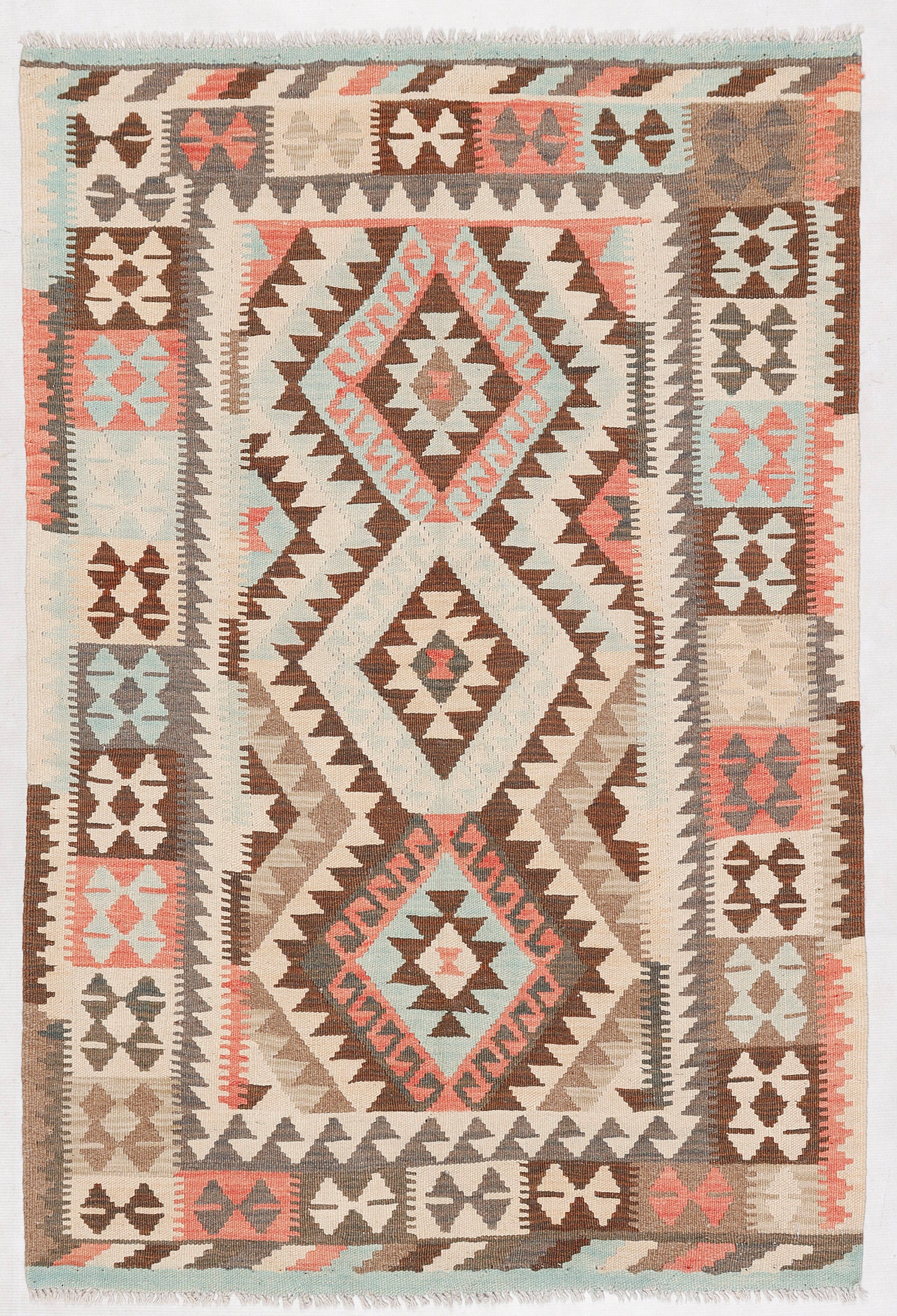 3' X 5' Multy Handmade Veggie Dye Kilim Rug Rectangular