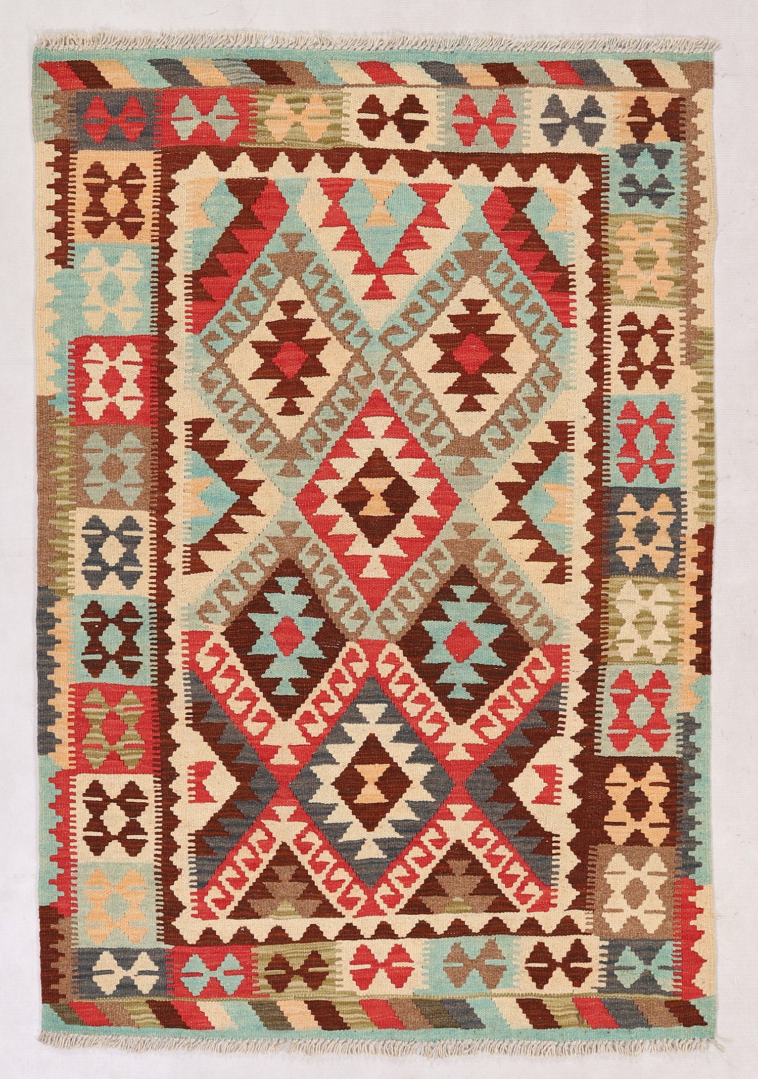 3' X 5' Multy Handmade Veggie Dye Kilim Rug Rectangular