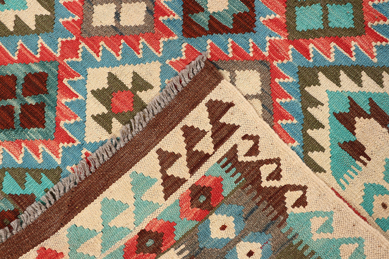 3' X 5' Multy Handmade Veggie Dye Kilim Rug Rectangular