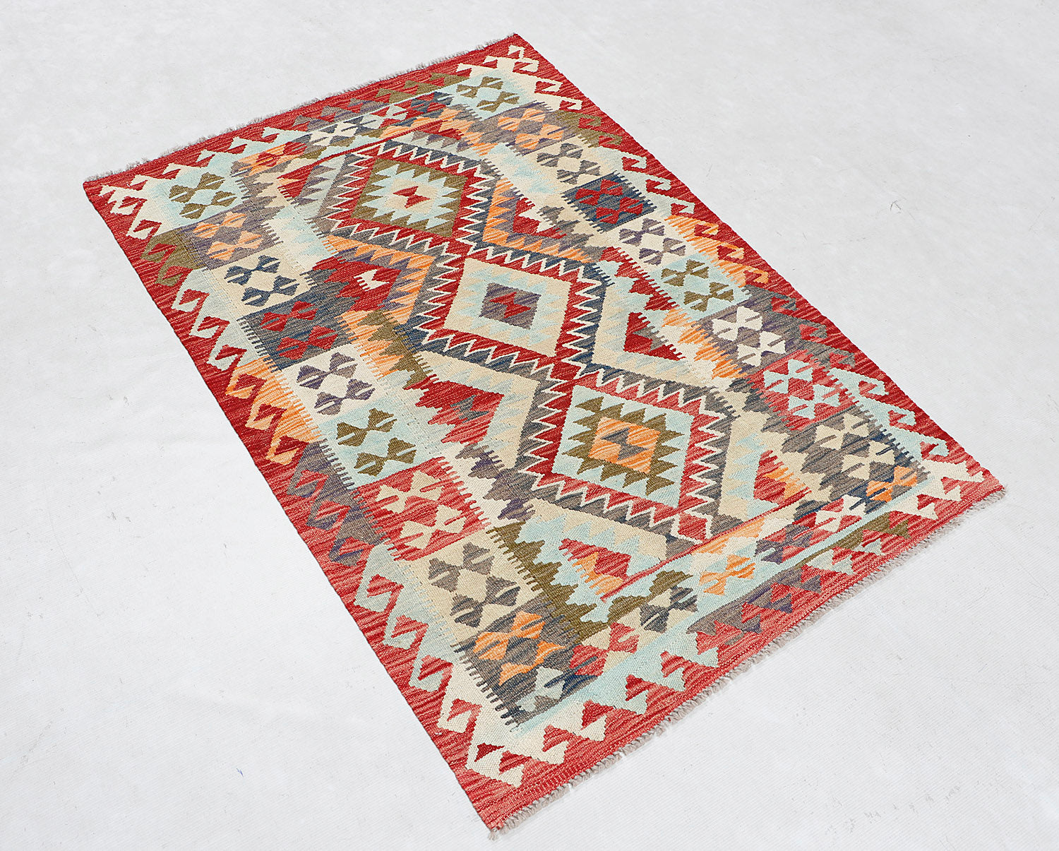 3' X 5' Multy Handmade Veggie Dye Kilim Rug Rectangular