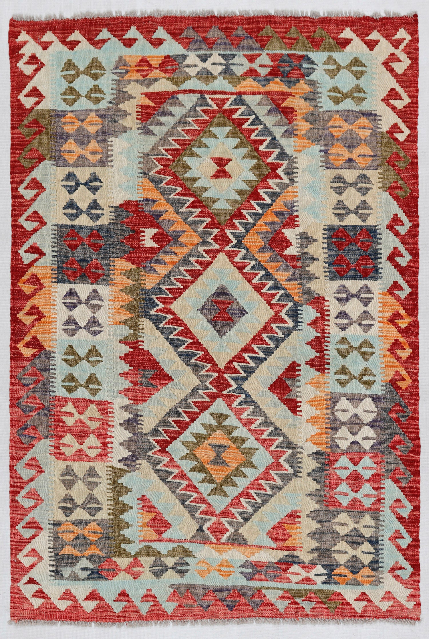 3' X 5' Multy Handmade Veggie Dye Kilim Rug Rectangular