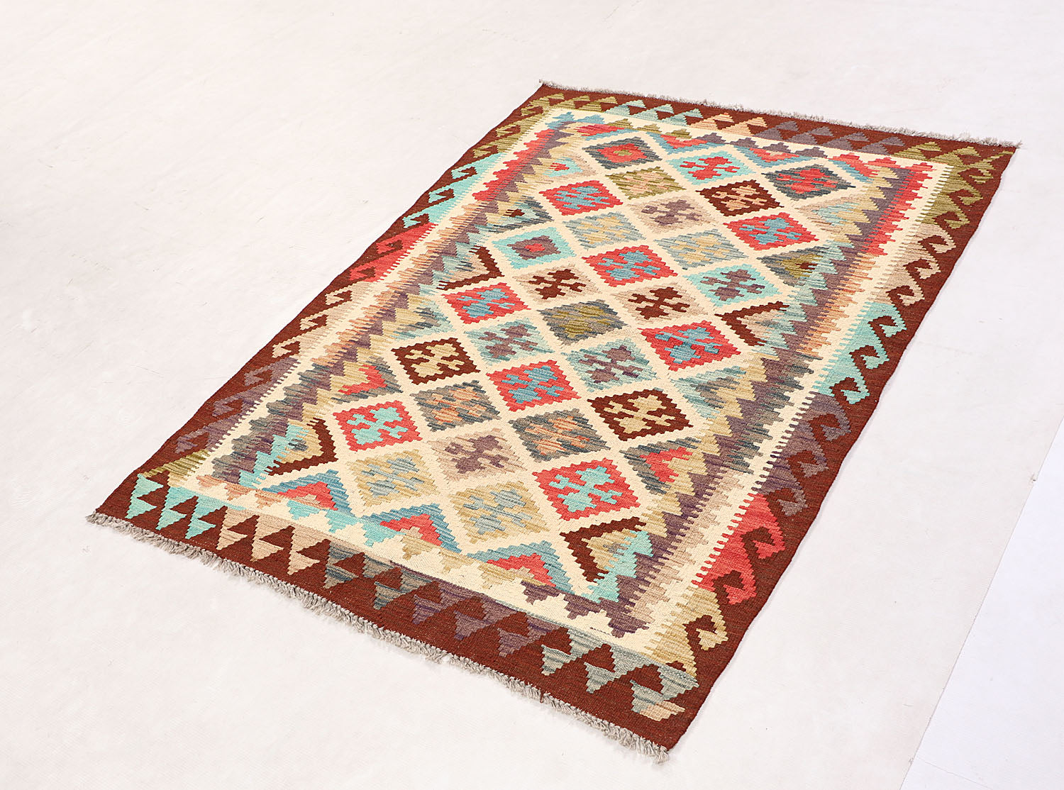 3' X 5' Multy Handmade Veggie Dye Kilim Rug Rectangular
