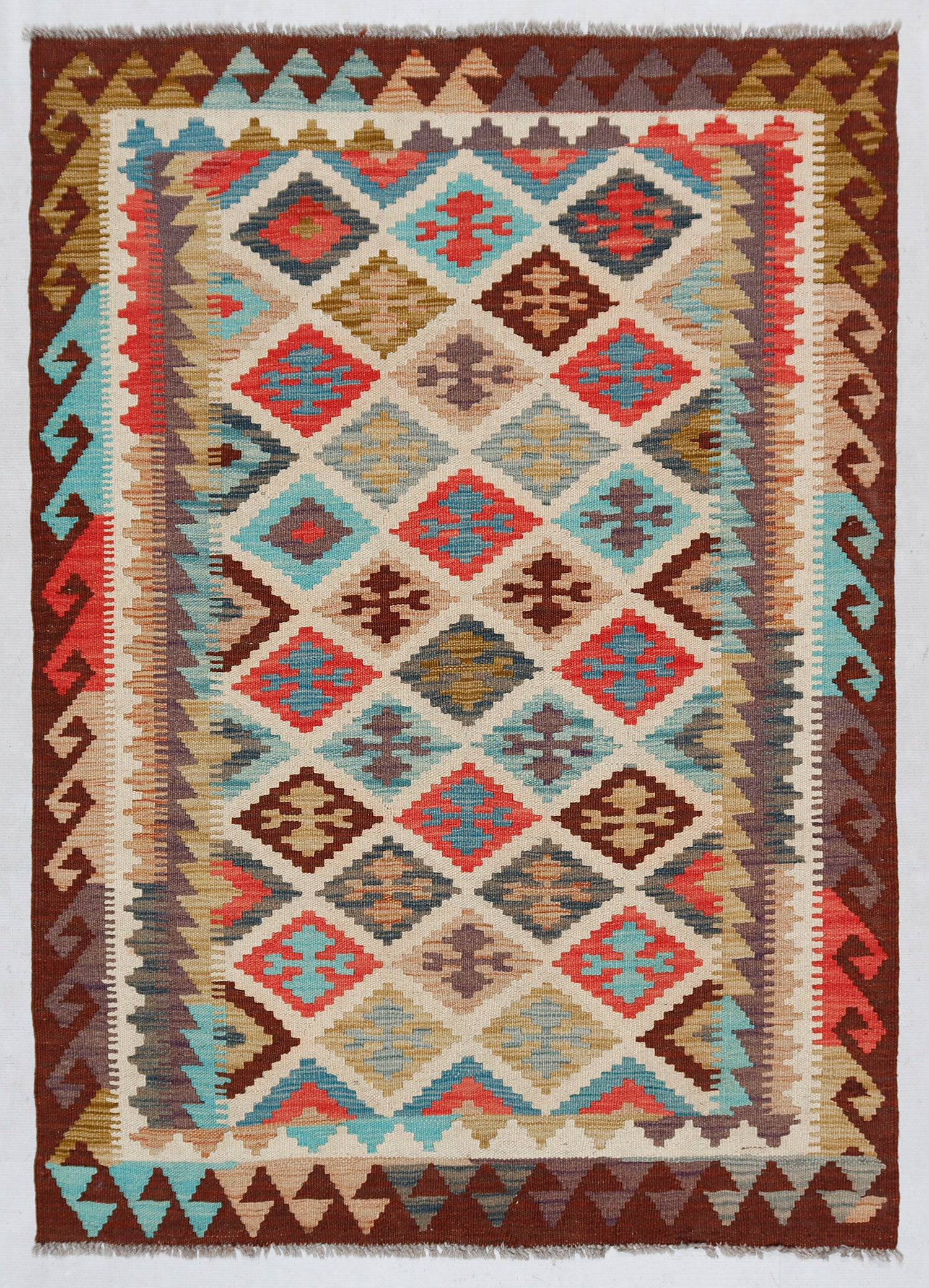 3' X 5' Multy Handmade Veggie Dye Kilim Rug Rectangular