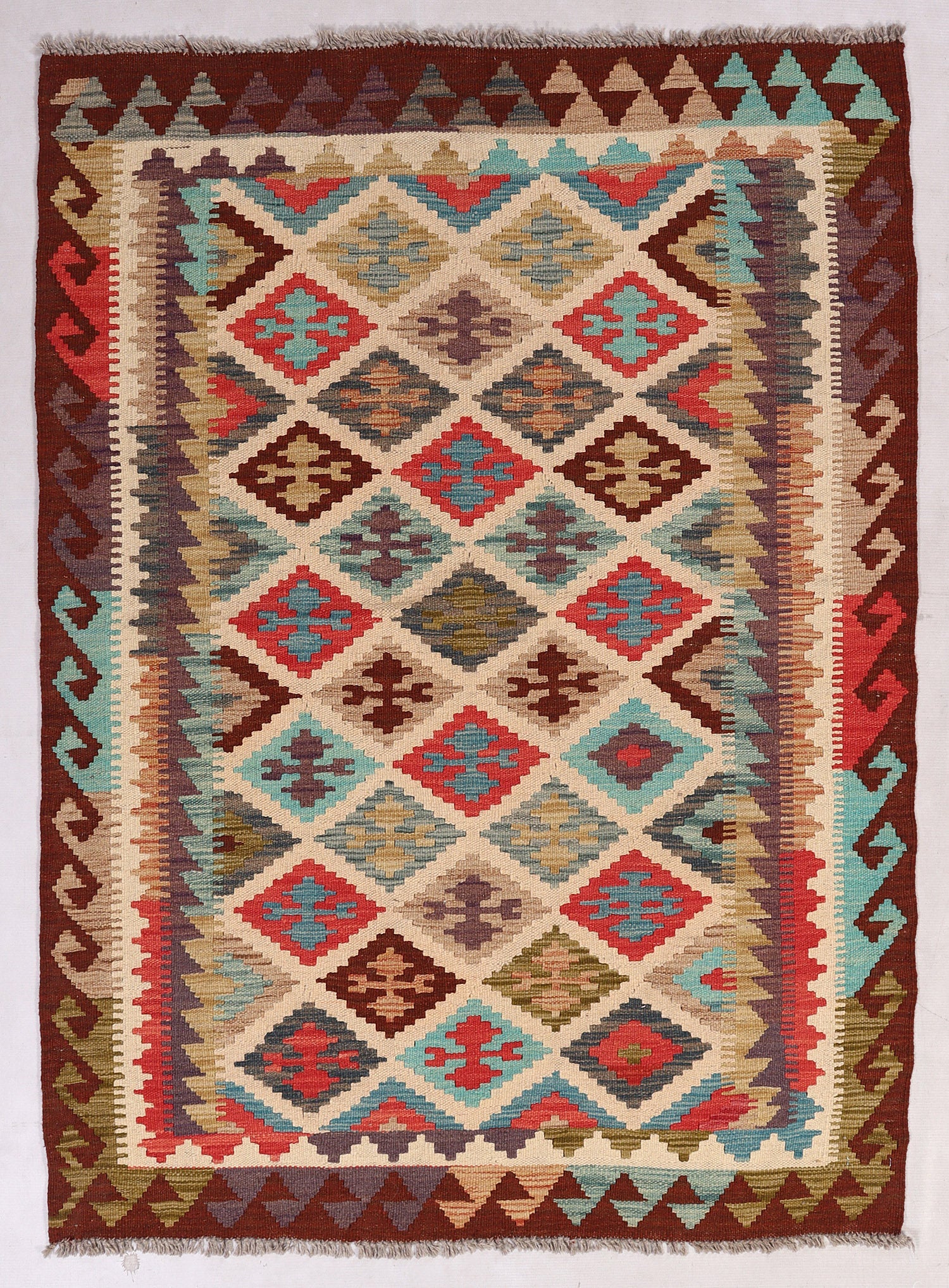 3' X 5' Multy Handmade Veggie Dye Kilim Rug Rectangular