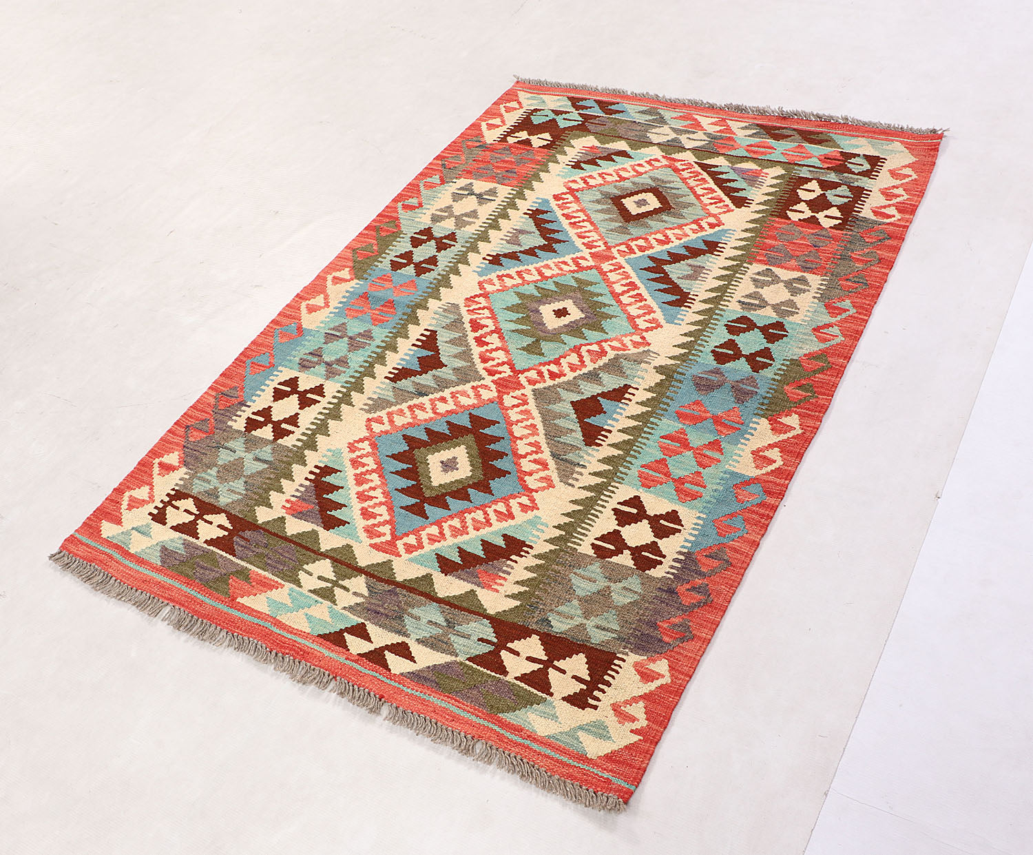 3' X 5' Multy Handmade Veggie Dye Kilim Rug Rectangular