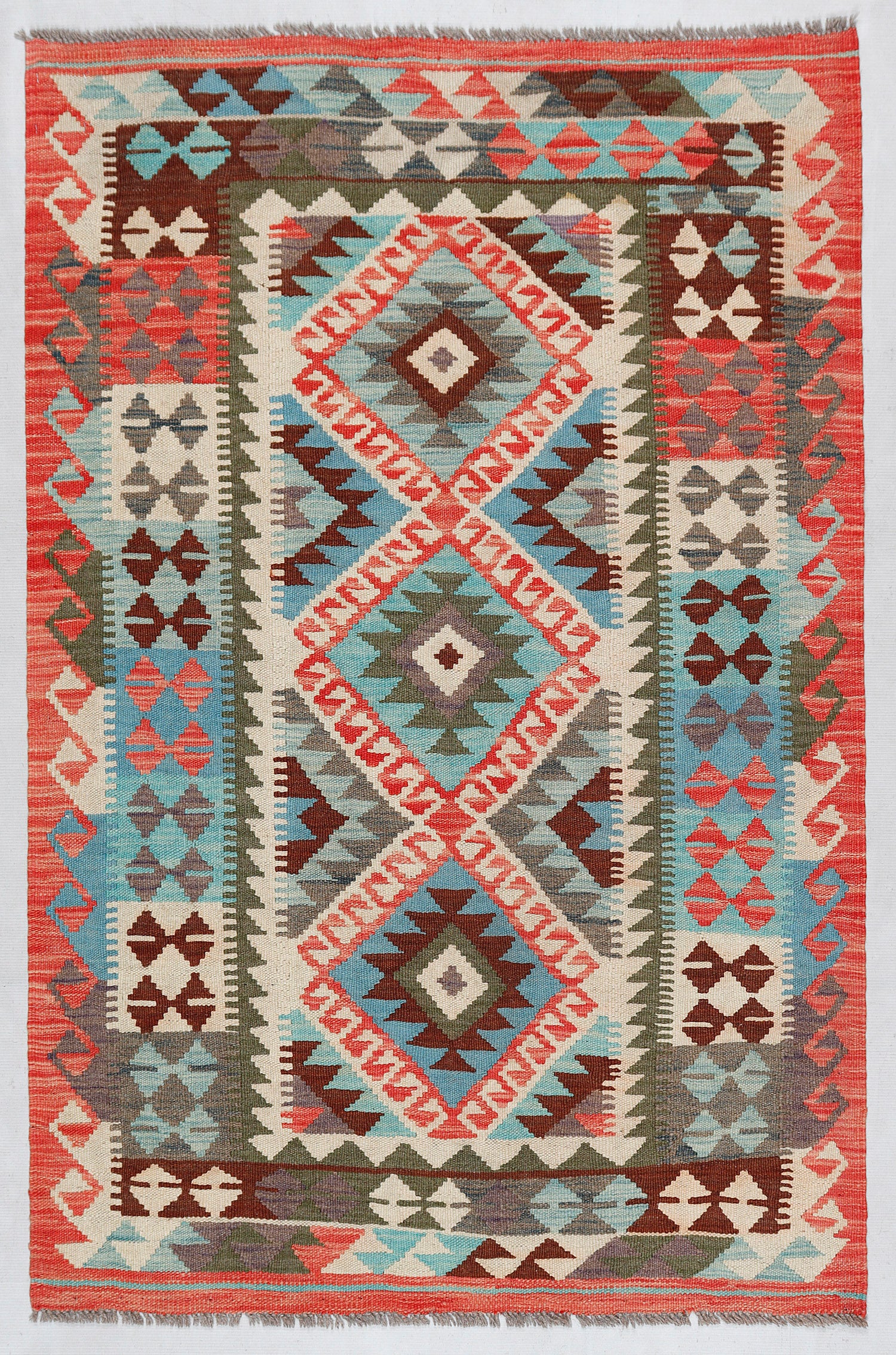 3' X 5' Multy Handmade Veggie Dye Kilim Rug Rectangular