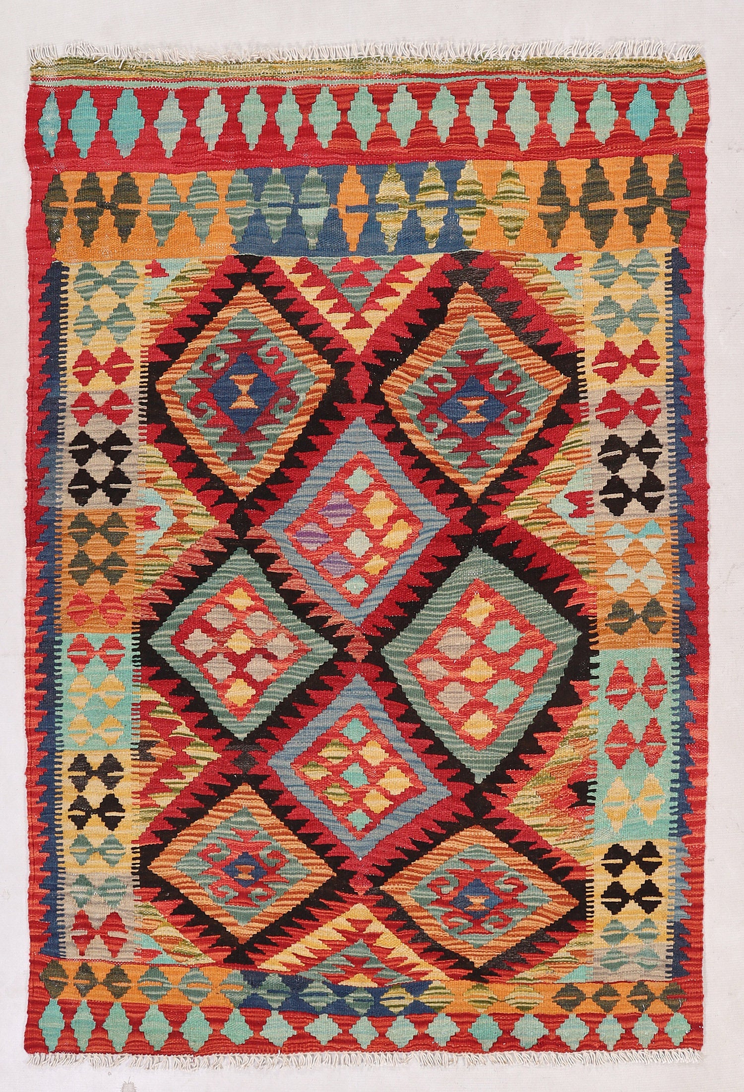3' X 5' Multy Handmade Veggie Dye Kilim Rug Rectangular