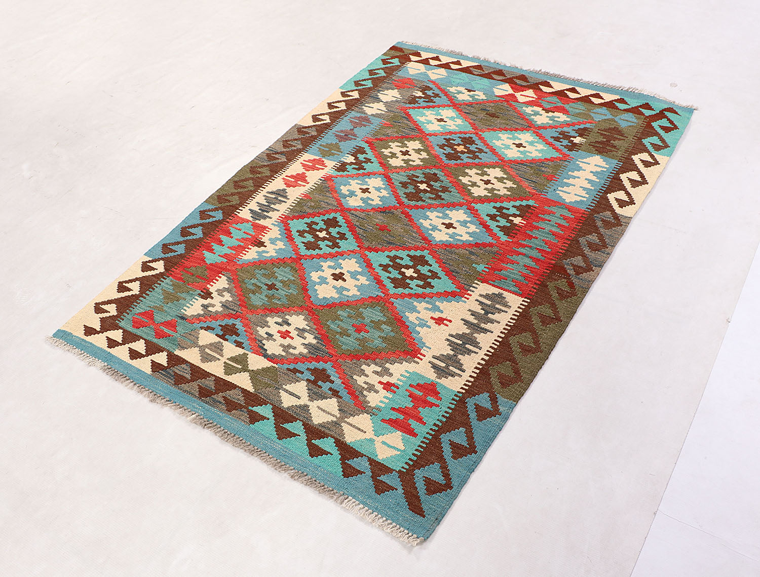 3' X 5' Multy Handmade Veggie Dye Kilim Rug Rectangular