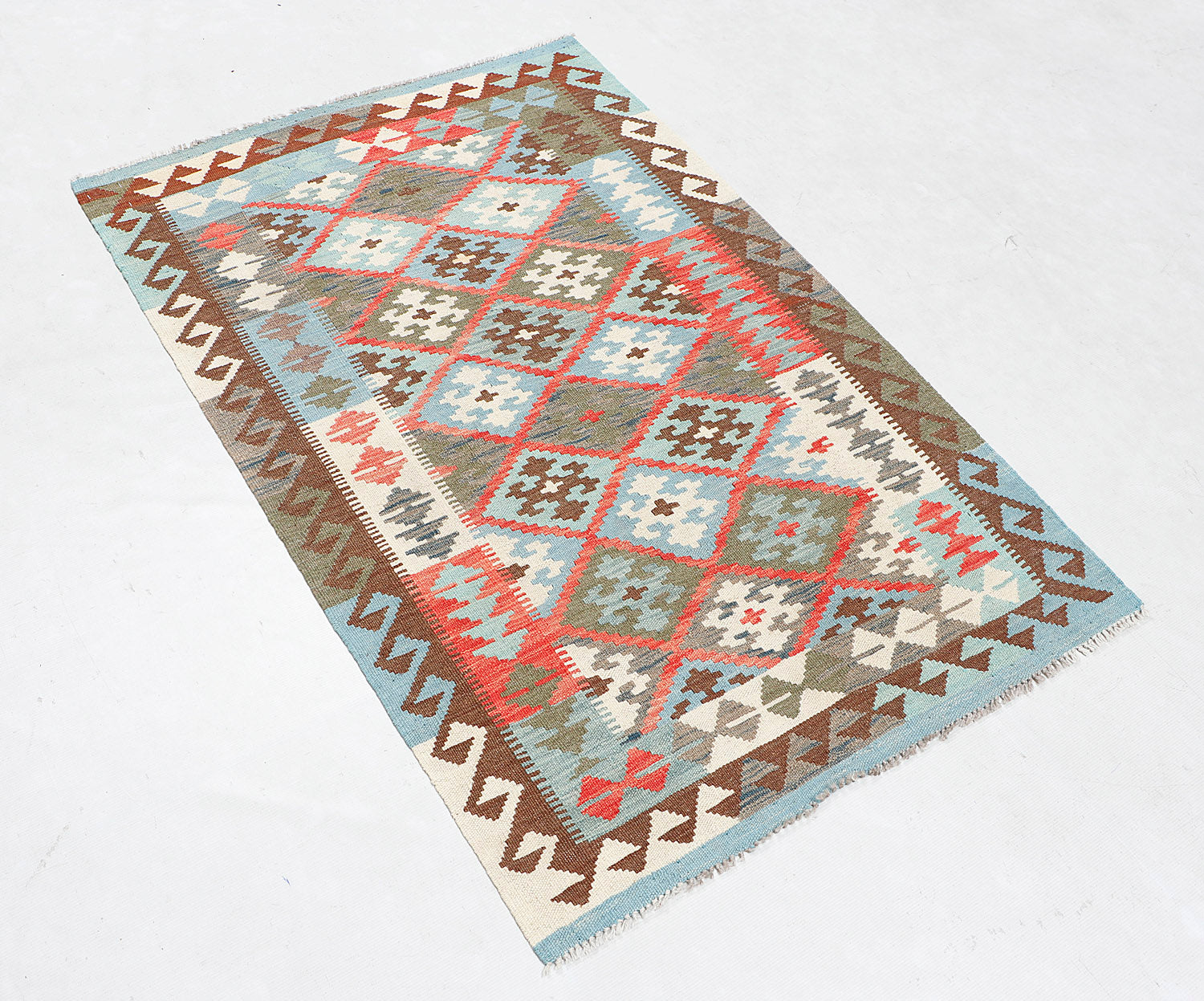 3' X 5' Multy Handmade Veggie Dye Kilim Rug Rectangular