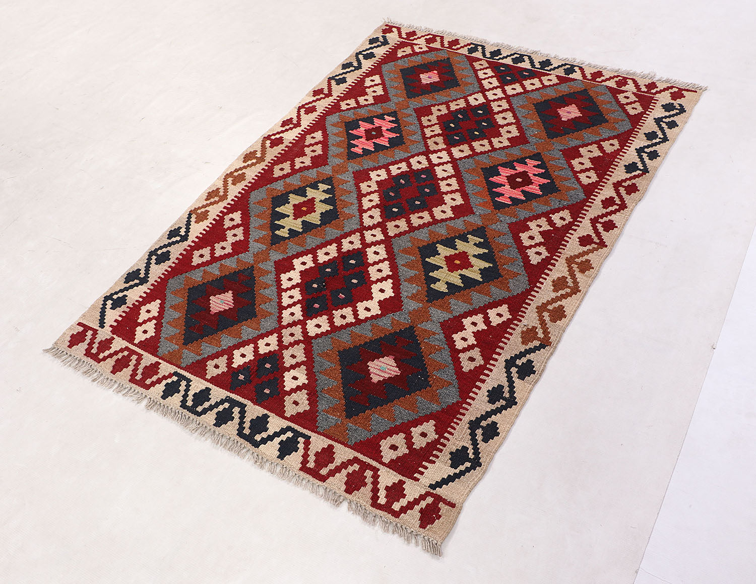 3' X 5' Multy Handmade Veggie Dye Kilim Rug Rectangular