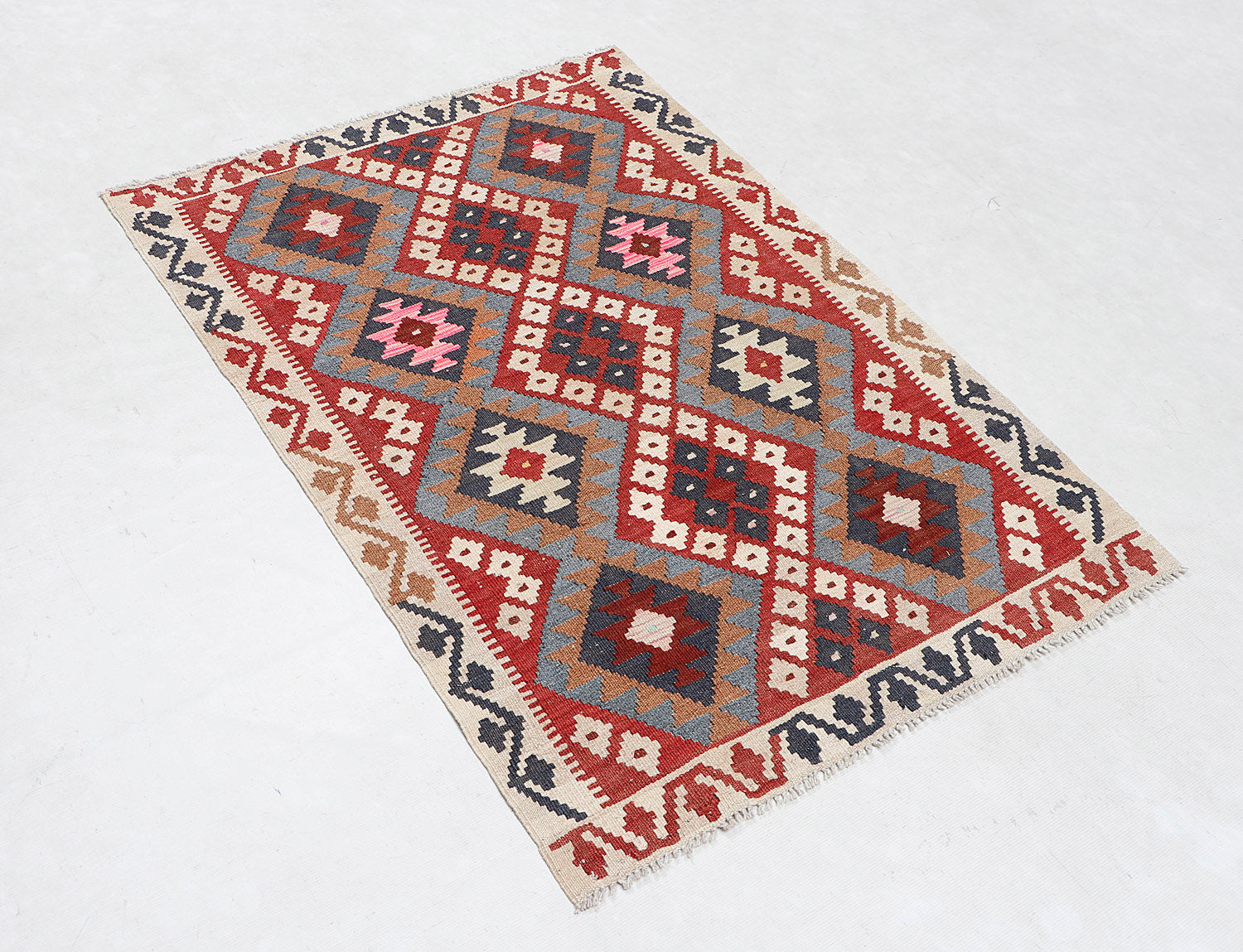 3' X 5' Multy Handmade Veggie Dye Kilim Rug Rectangular