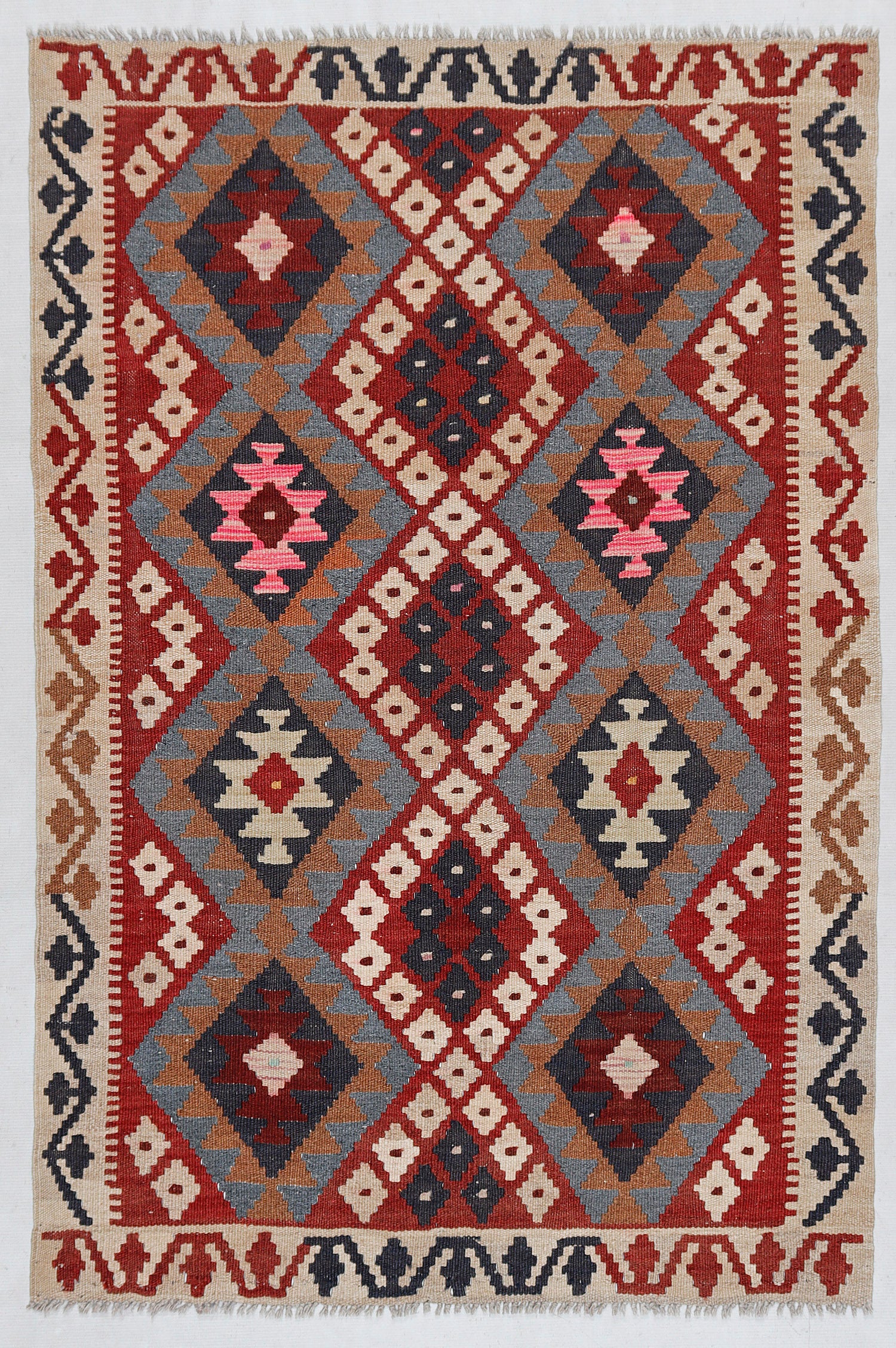 3' X 5' Multy Handmade Veggie Dye Kilim Rug Rectangular
