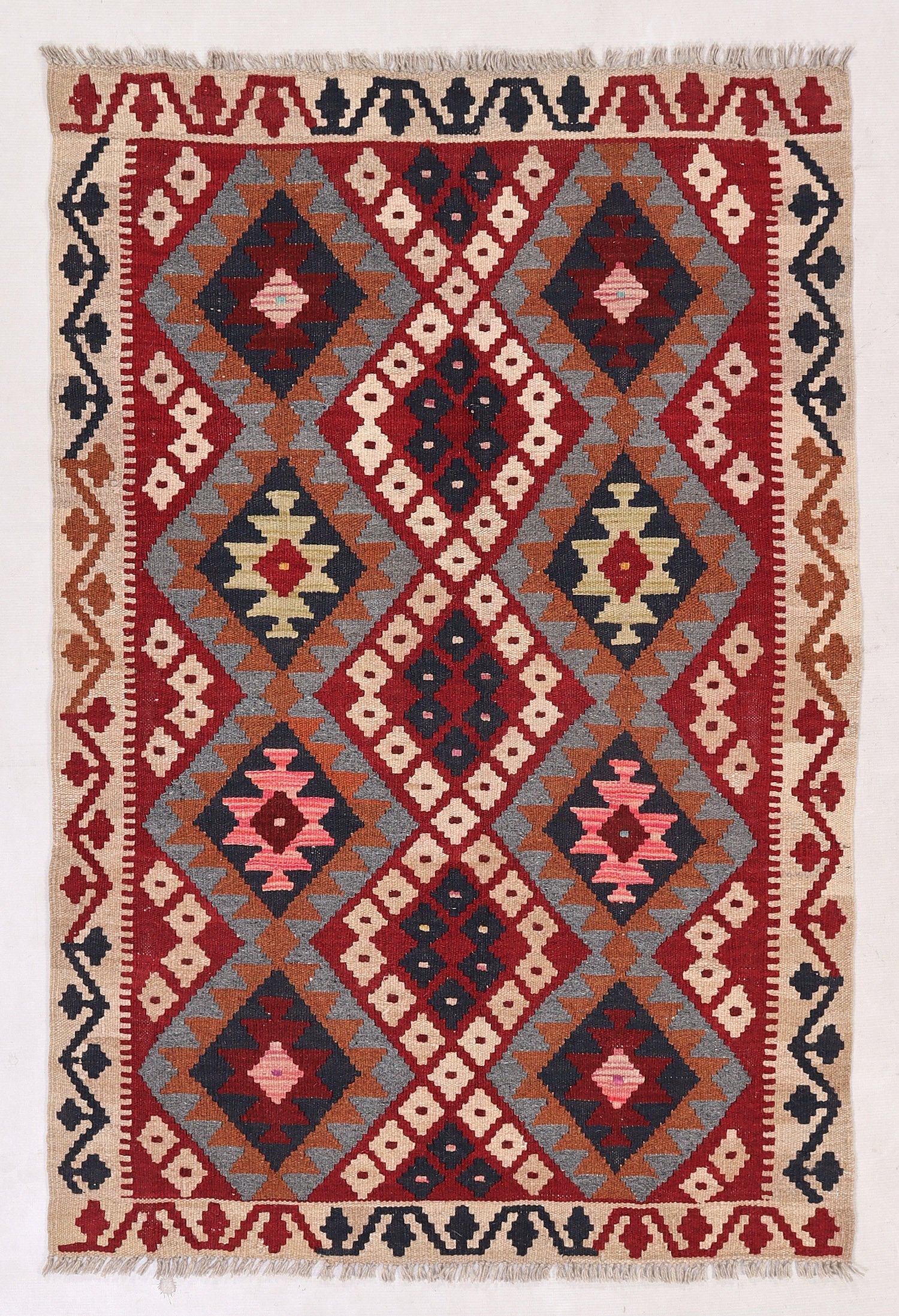 3' X 5' Multy Handmade Veggie Dye Kilim Rug Rectangular