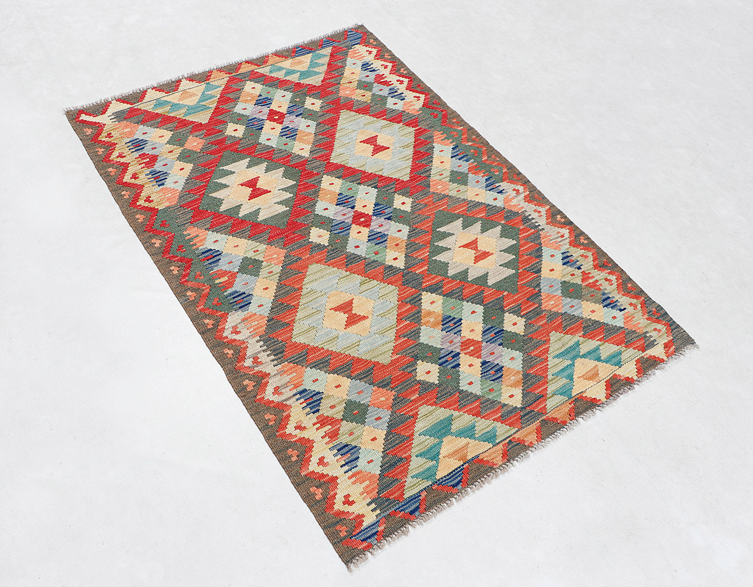 3' X 5' Multy Handmade Veggie Dye Kilim Rug Rectangular