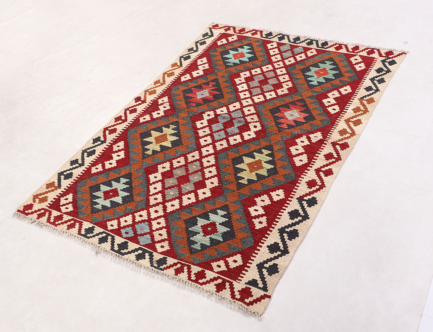 3' X 5' Multy Handmade Veggie Dye Kilim Rug Rectangular