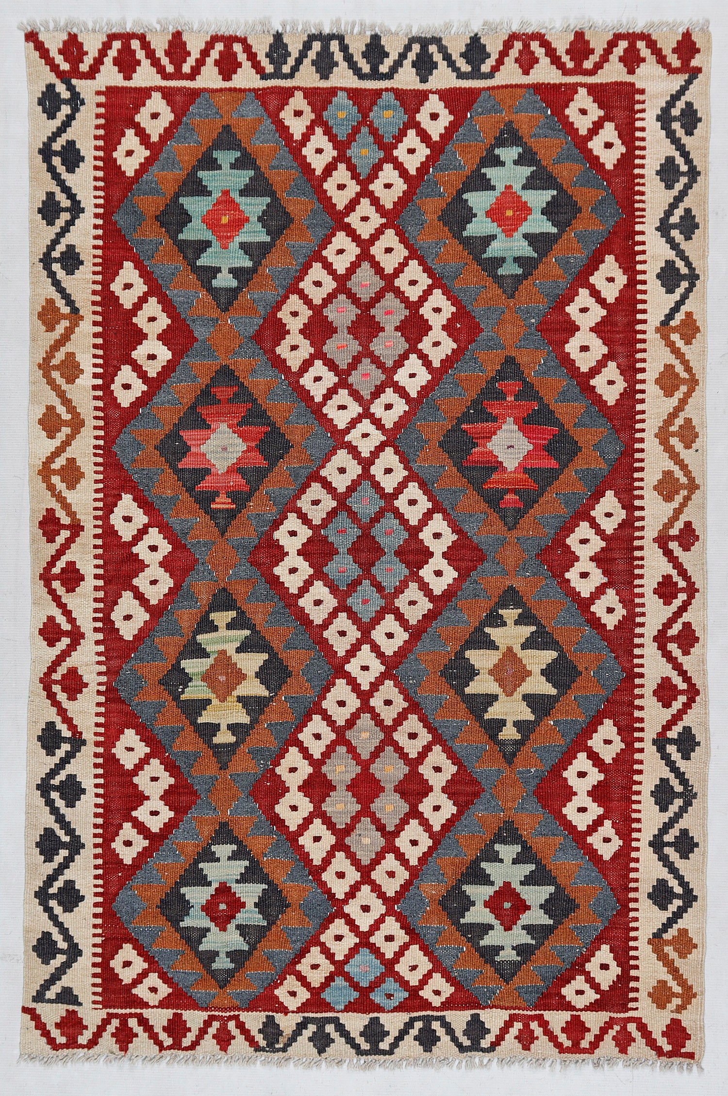 3' X 5' Multy Handmade Veggie Dye Kilim Rug Rectangular