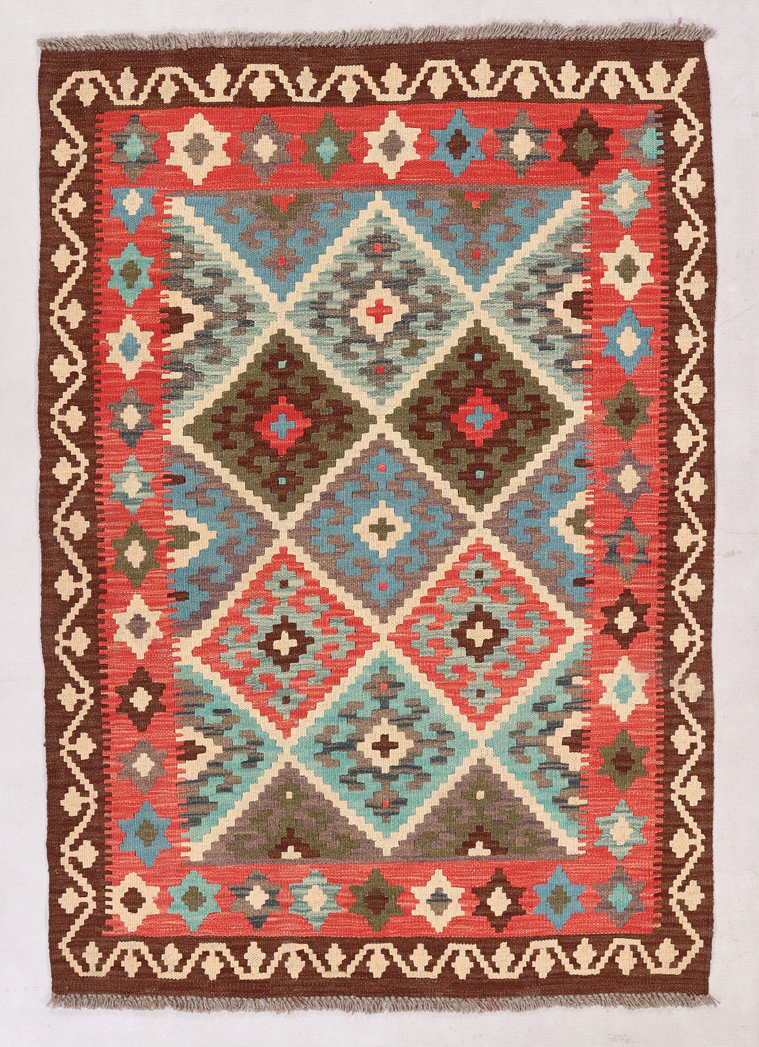3' X 5' Multy Handmade Veggie Dye Kilim Rug Rectangular