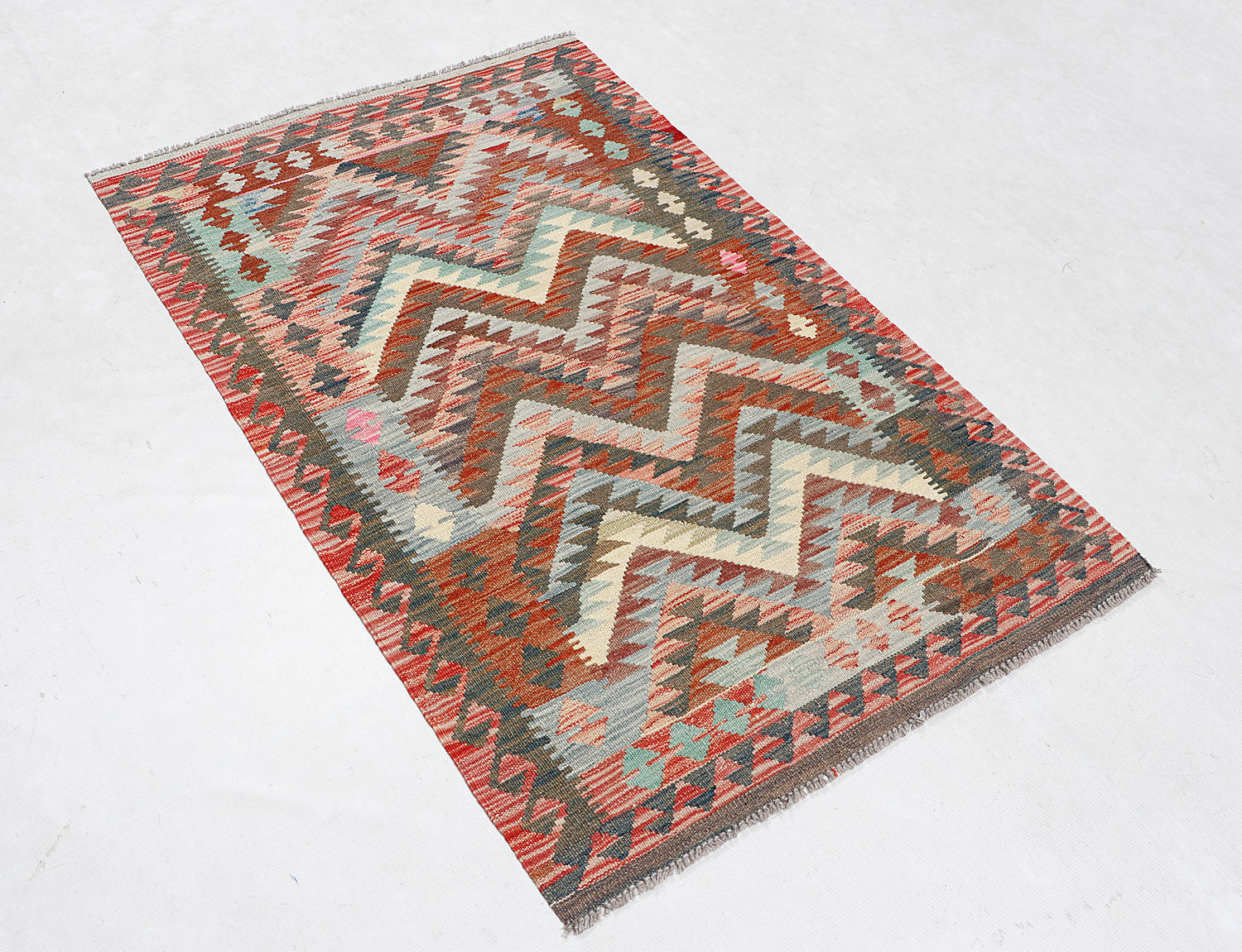 3' X 5' Multy Handmade Veggie Dye Kilim Rug Rectangular