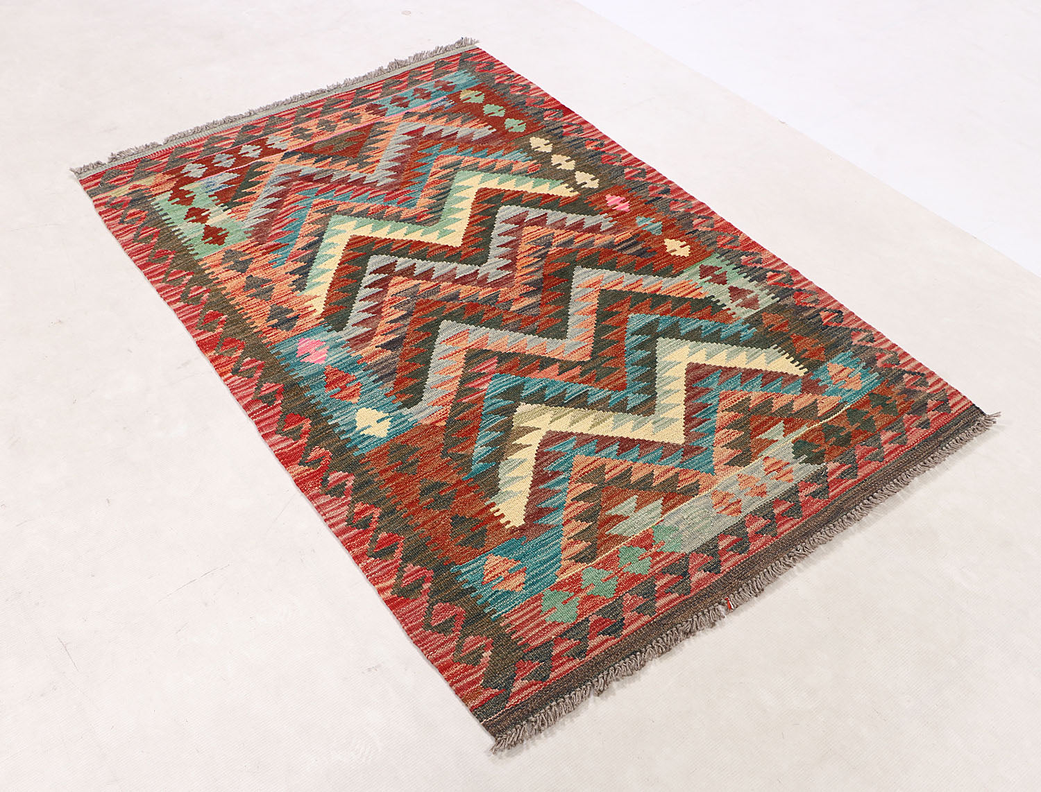 3' X 5' Multy Handmade Veggie Dye Kilim Rug Rectangular