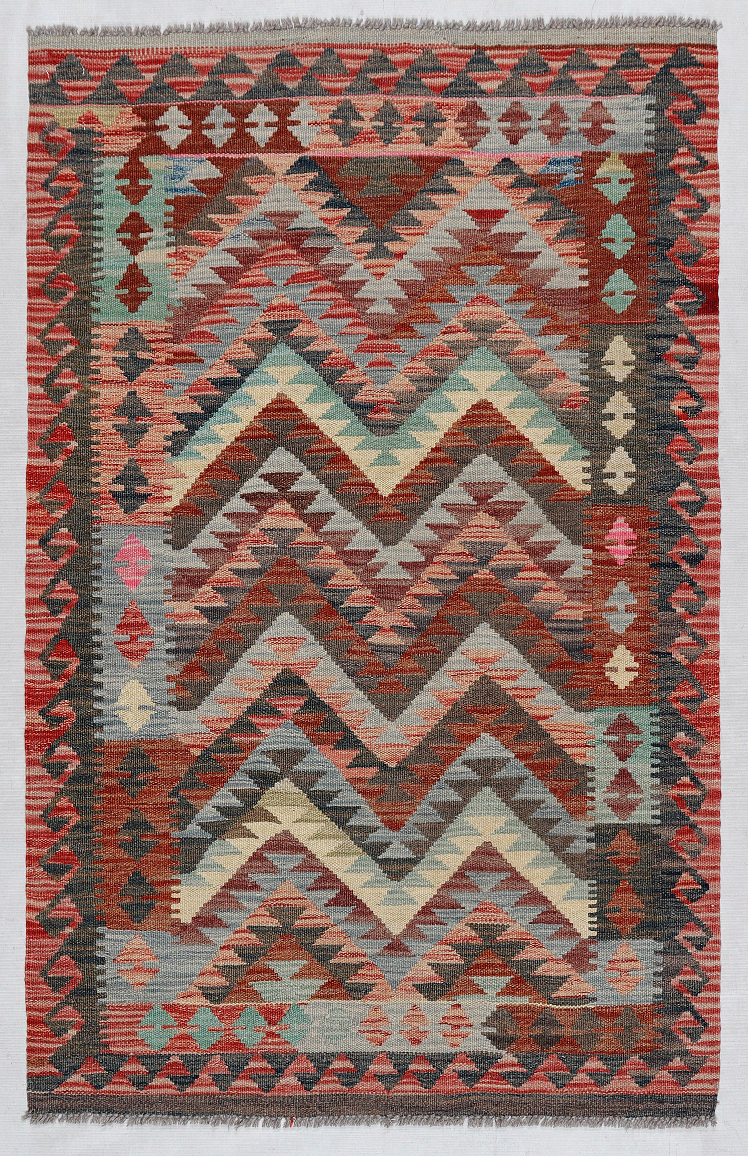 3' X 5' Multy Handmade Veggie Dye Kilim Rug Rectangular
