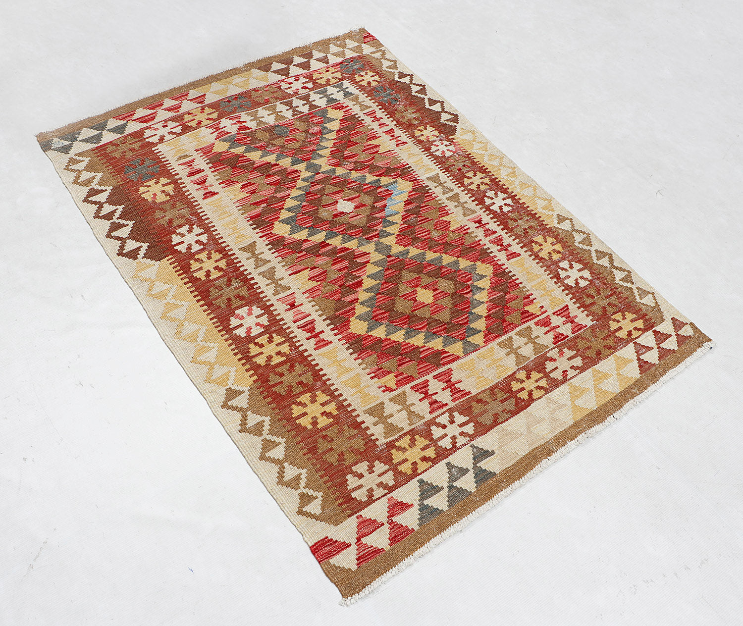 3' X 5' Multy Handmade Veggie Dye Kilim Rug Rectangular
