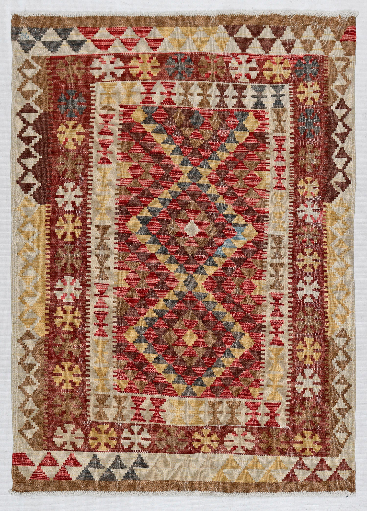 3' X 5' Multy Handmade Veggie Dye Kilim Rug Rectangular