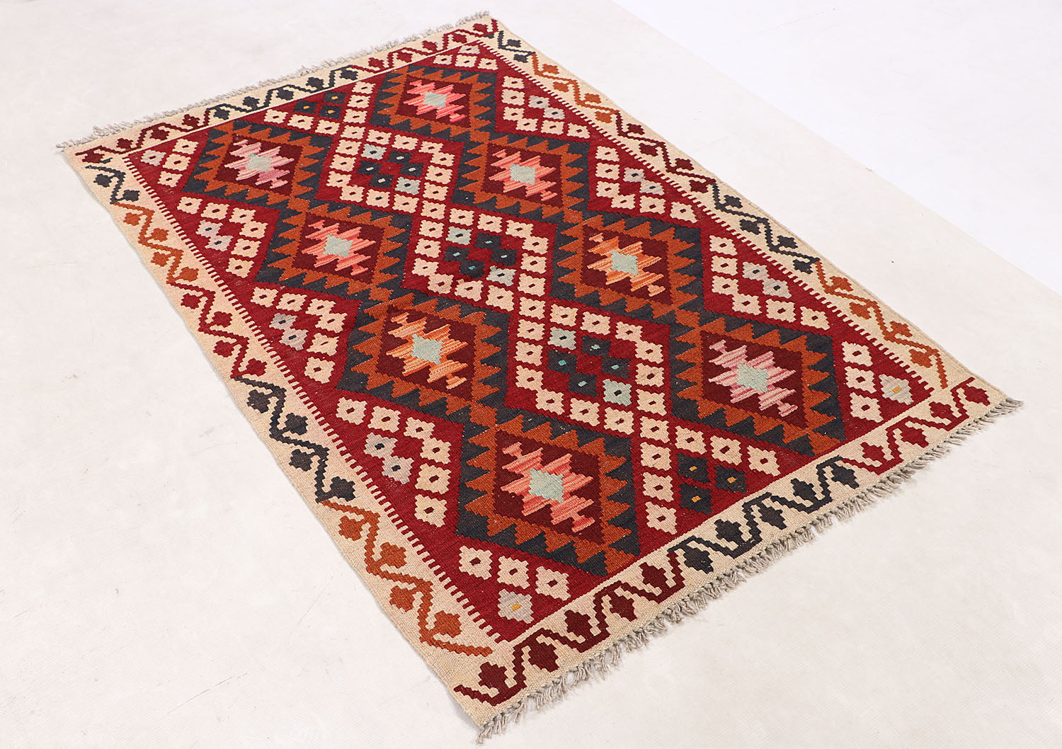 3' X 5' Multy Handmade Veggie Dye Kilim Rug Rectangular