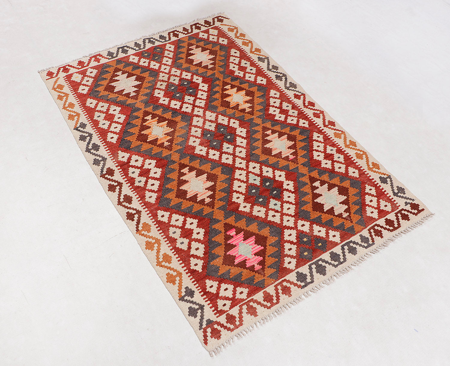 3' X 5' Multy Handmade Veggie Dye Kilim Rug Rectangular