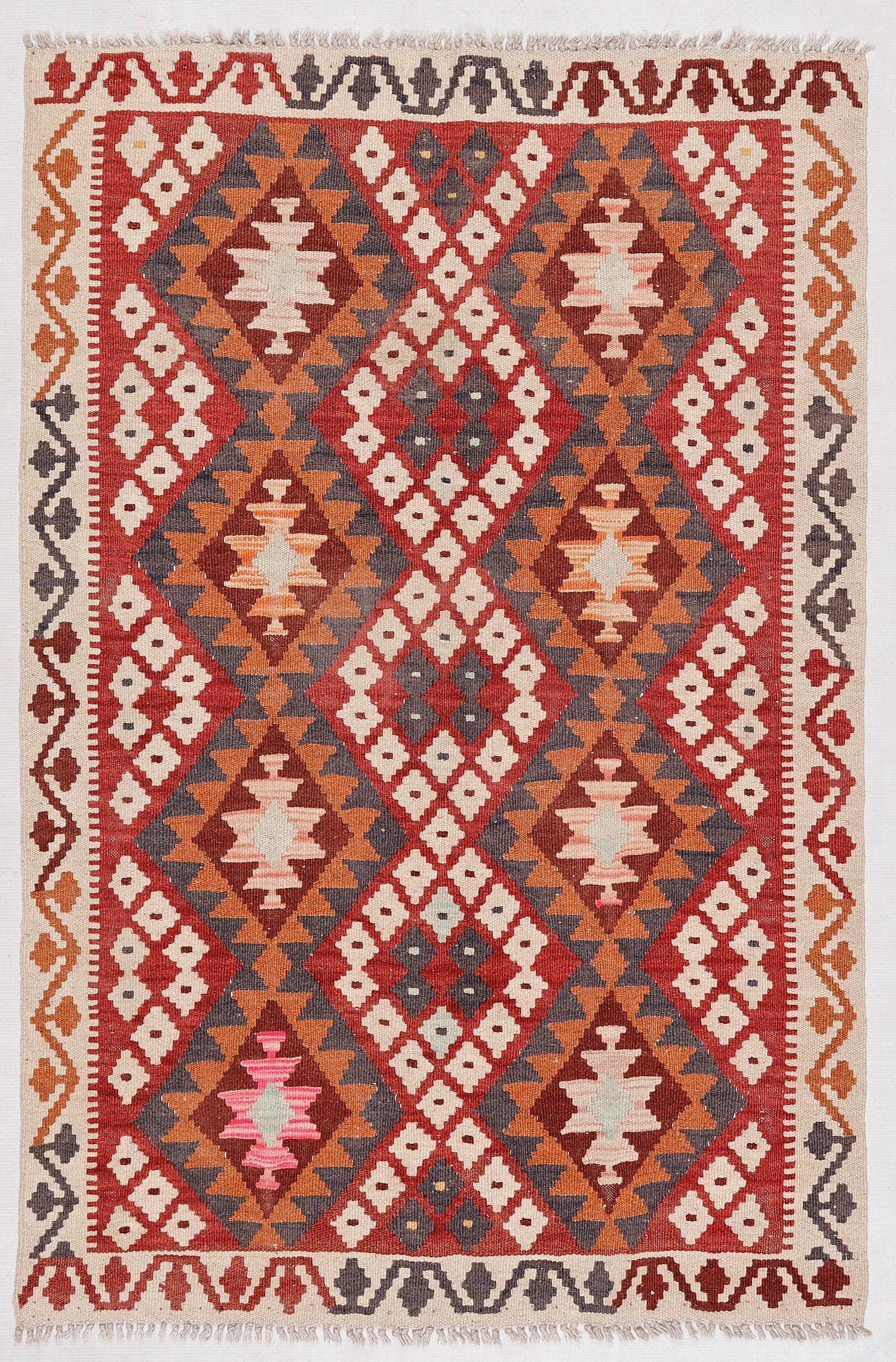 3' X 5' Multy Handmade Veggie Dye Kilim Rug Rectangular
