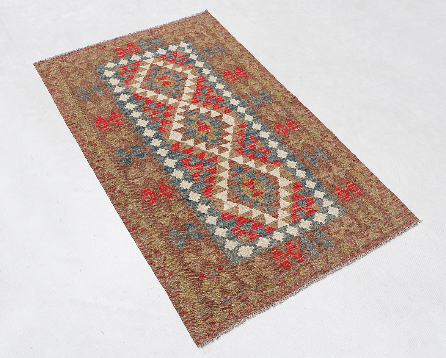 3' X 5' Multy Handmade Veggie Dye Kilim Rug Rectangular