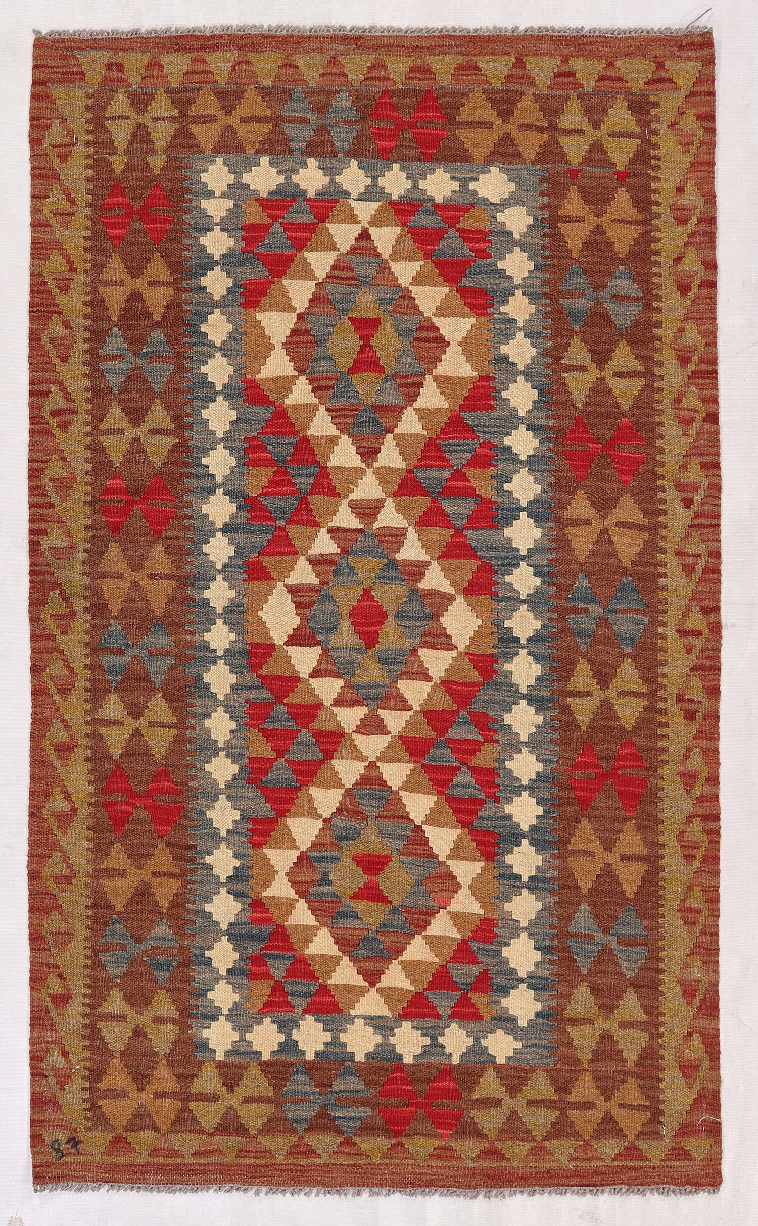 3' X 5' Multy Handmade Veggie Dye Kilim Rug Rectangular