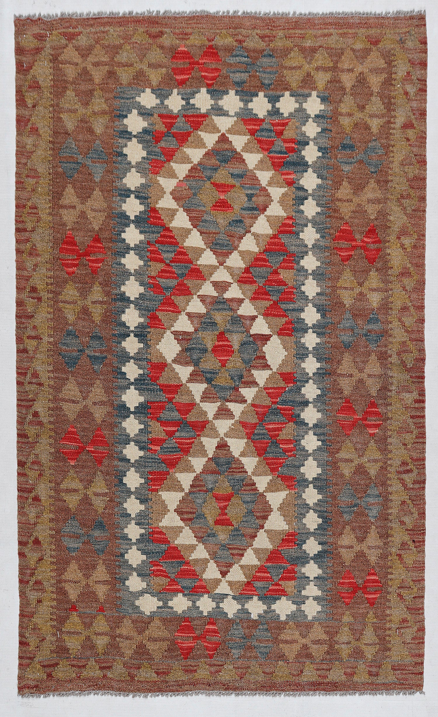 3' X 5' Multy Handmade Veggie Dye Kilim Rug Rectangular