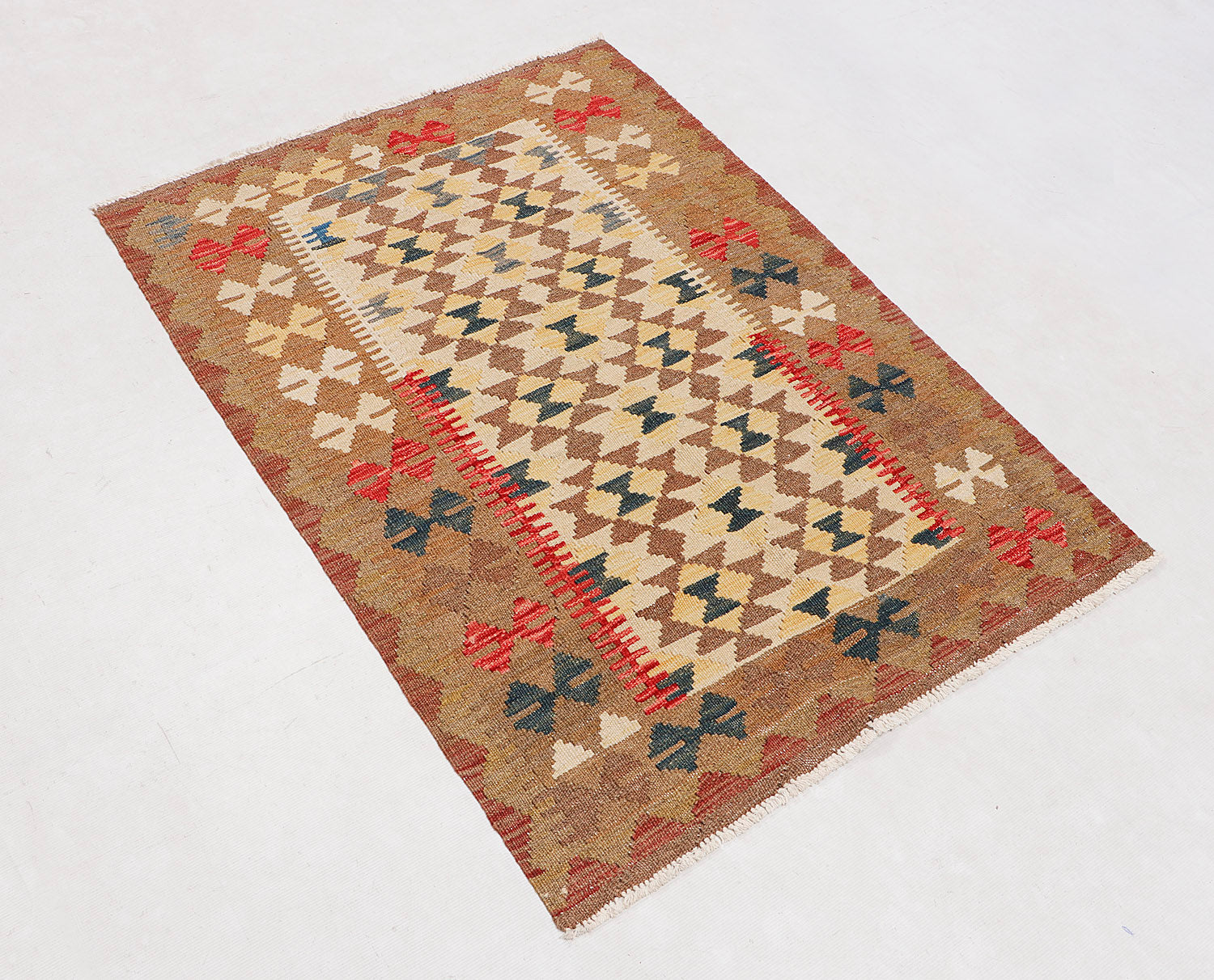 3' X 5' Multy Handmade Veggie Dye Kilim Rug Rectangular
