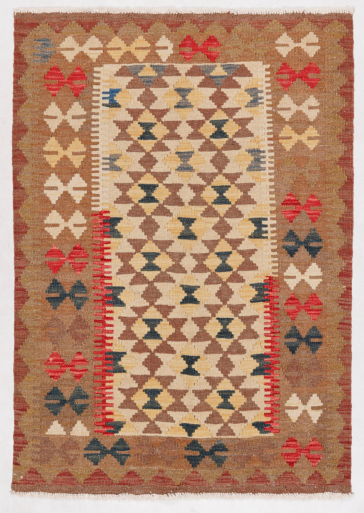3' X 5' Multy Handmade Veggie Dye Kilim Rug Rectangular