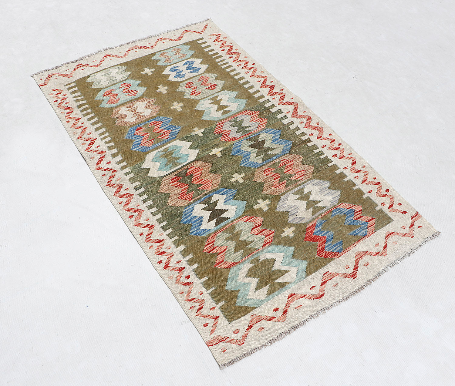 3' X 5' Multy Handmade Veggie Dye Kilim Rug Rectangular