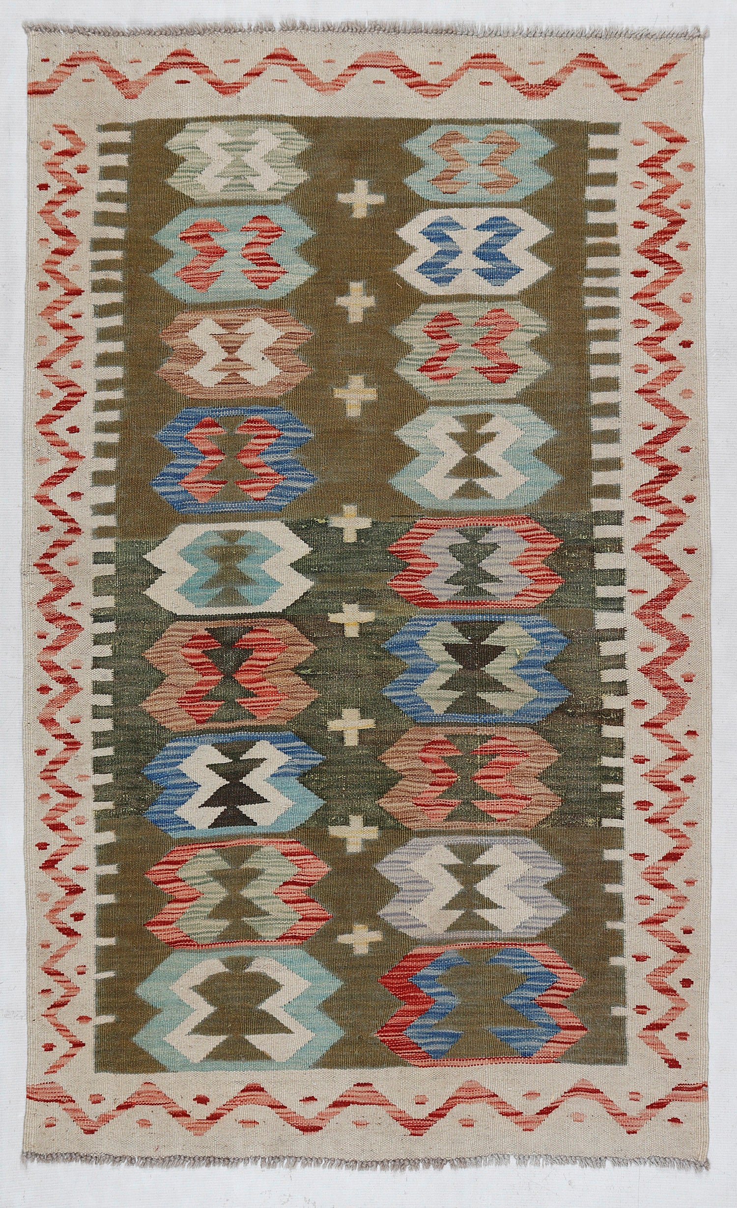 3' X 5' Multy Handmade Veggie Dye Kilim Rug Rectangular