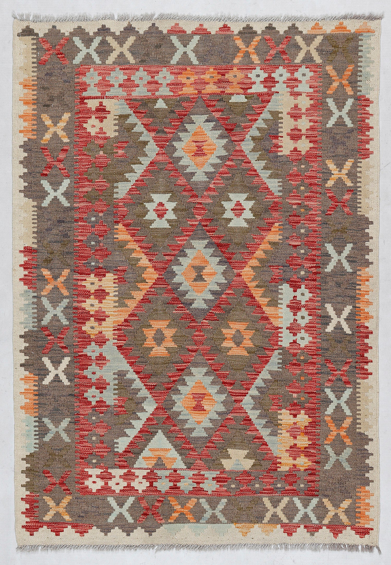 3' X 5' Multy Handmade Veggie Dye Kilim Rug Rectangular
