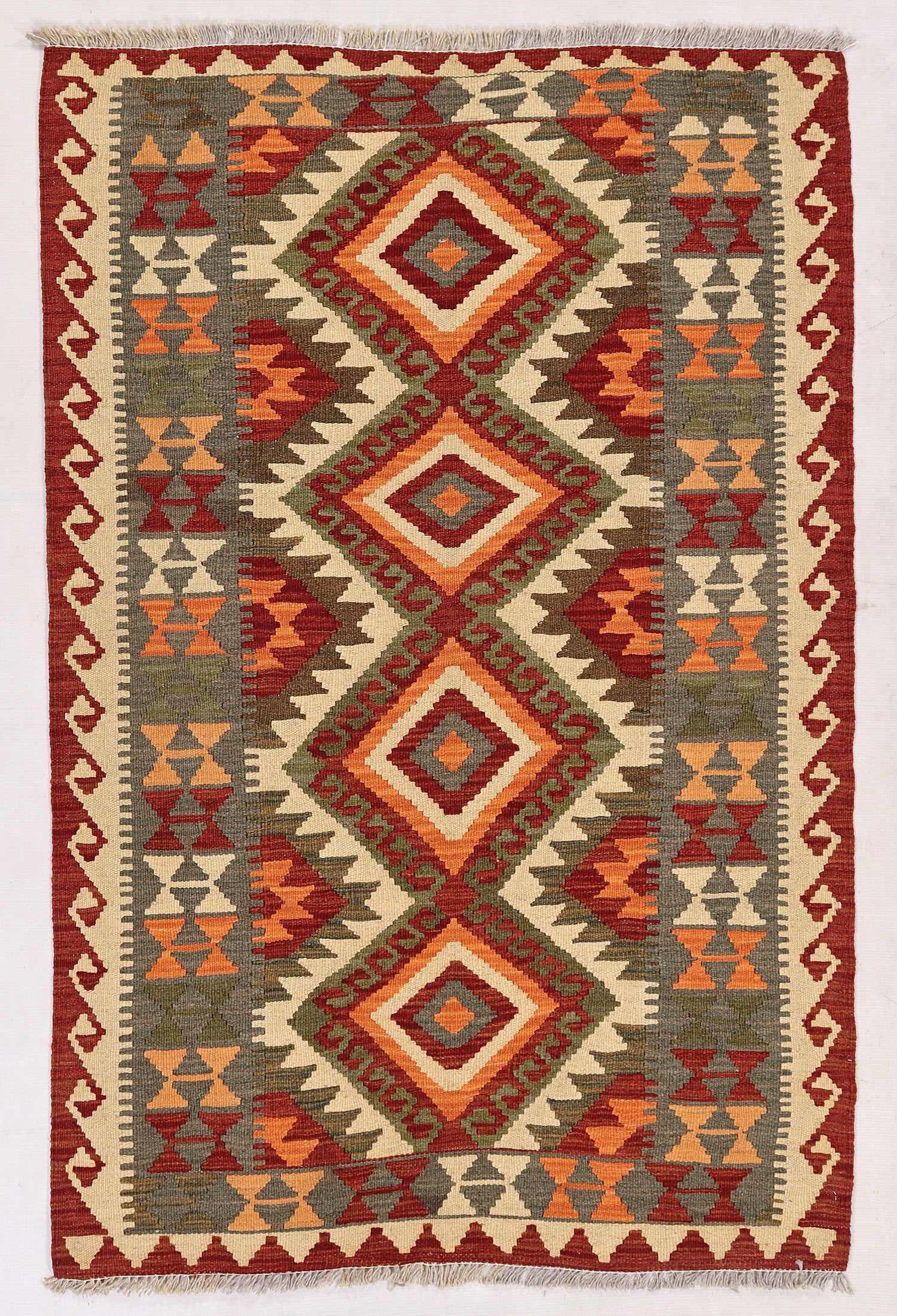 3' X 5' Multy Handmade Veggie Dye Kilim Rug Rectangular