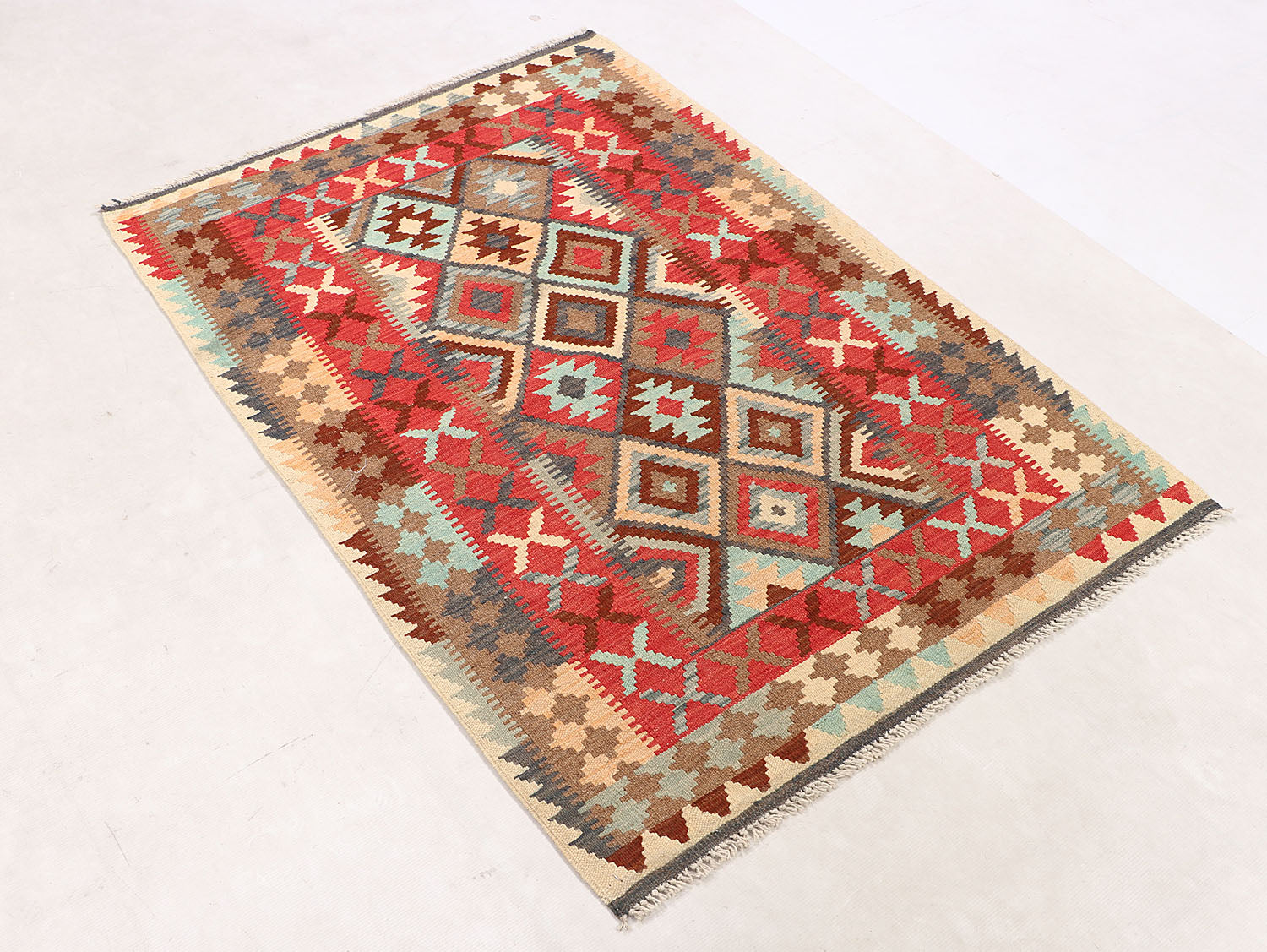 3' X 5' Multy Handmade Veggie Dye Kilim Rug Rectangular