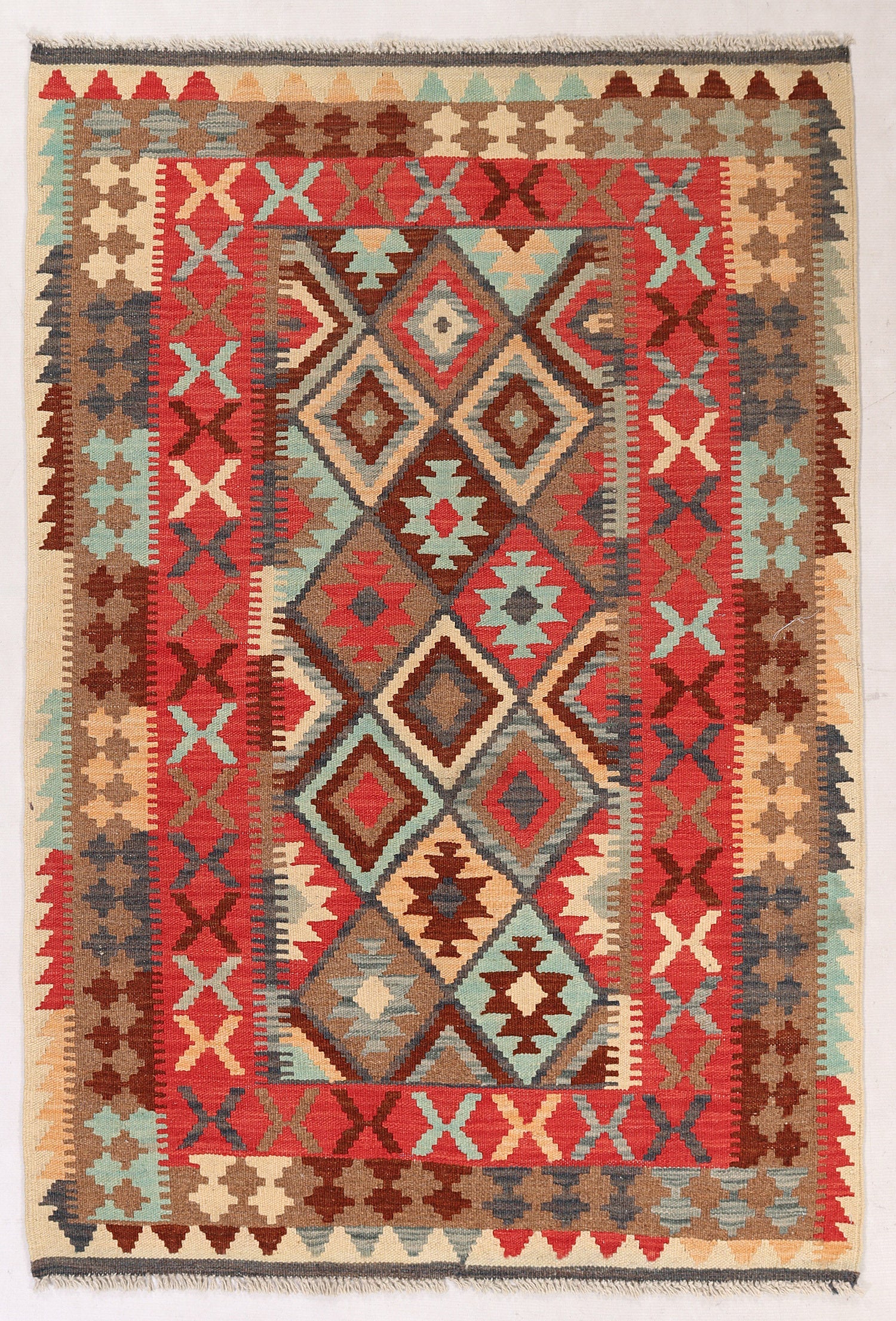 3' X 5' Multy Handmade Veggie Dye Kilim Rug Rectangular