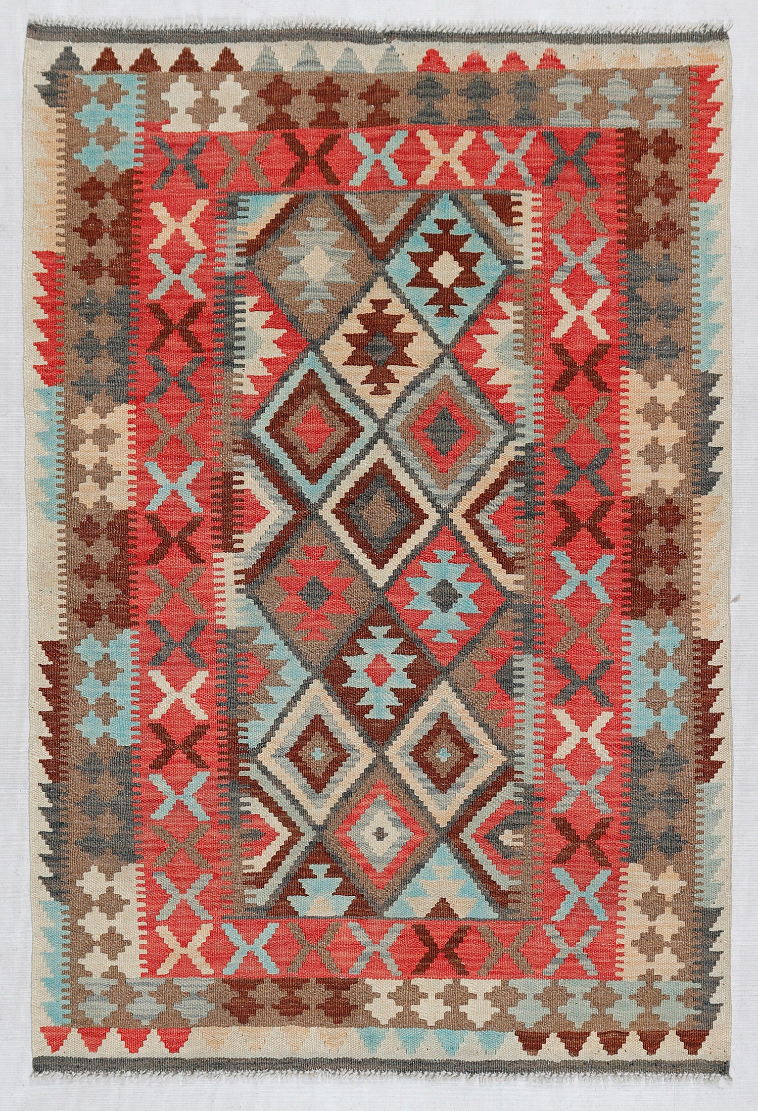 3' X 5' Multy Handmade Veggie Dye Kilim Rug Rectangular