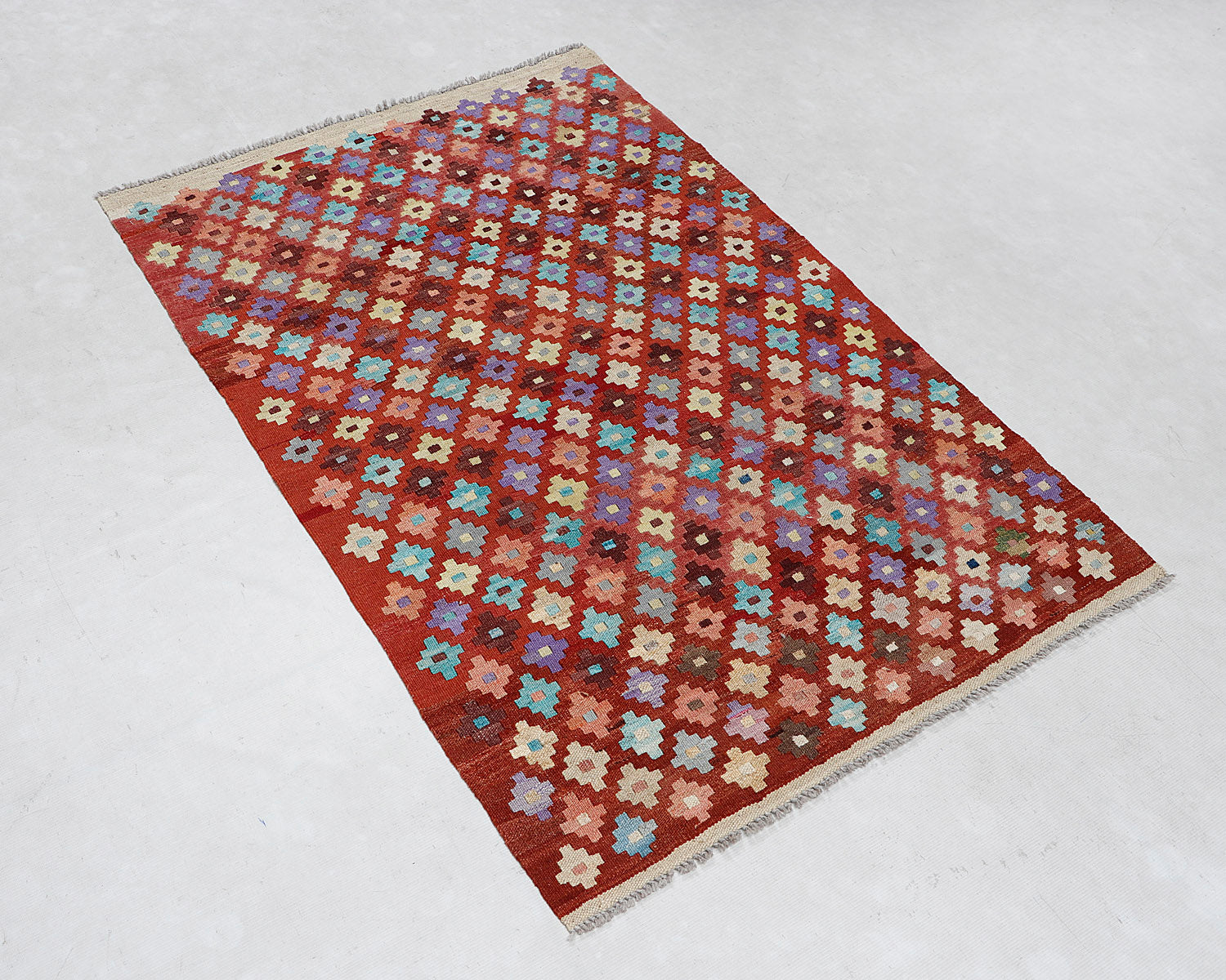 3' X 5' Multy Handmade Veggie Dye Kilim Rug Rectangular