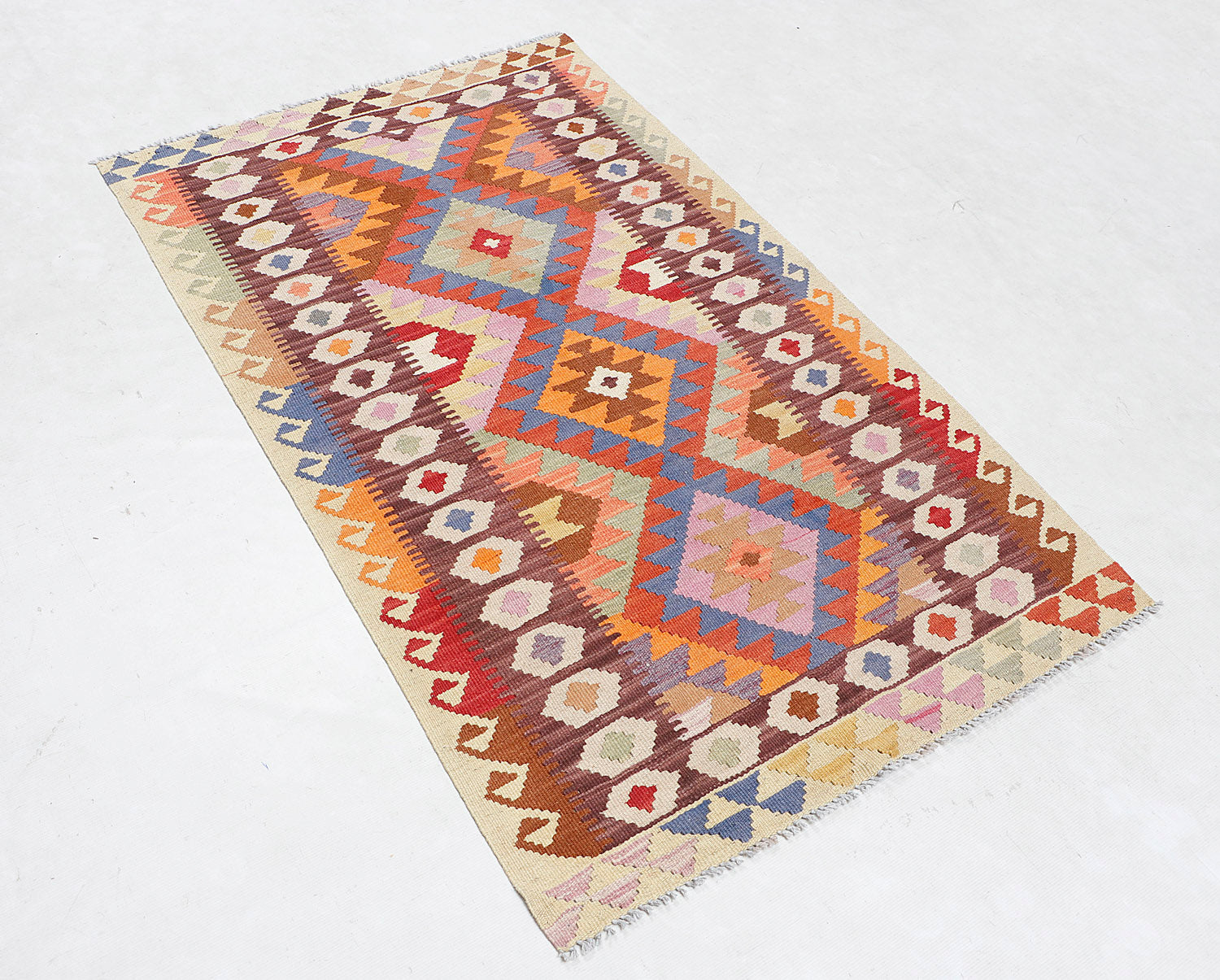 3' X 5' Multy Handmade Veggie Dye Kilim Rug Rectangular