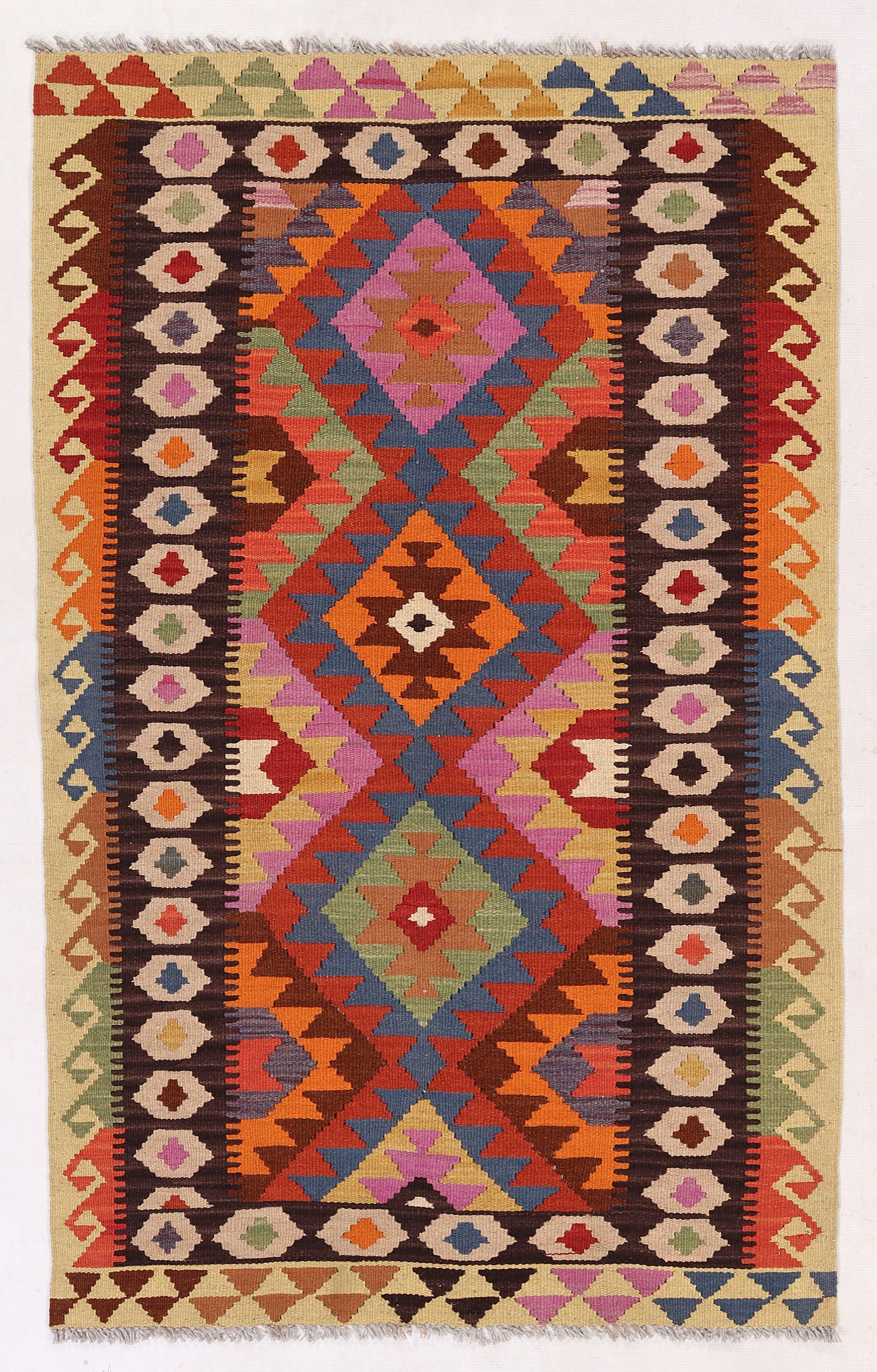 3' X 5' Multy Handmade Veggie Dye Kilim Rug Rectangular