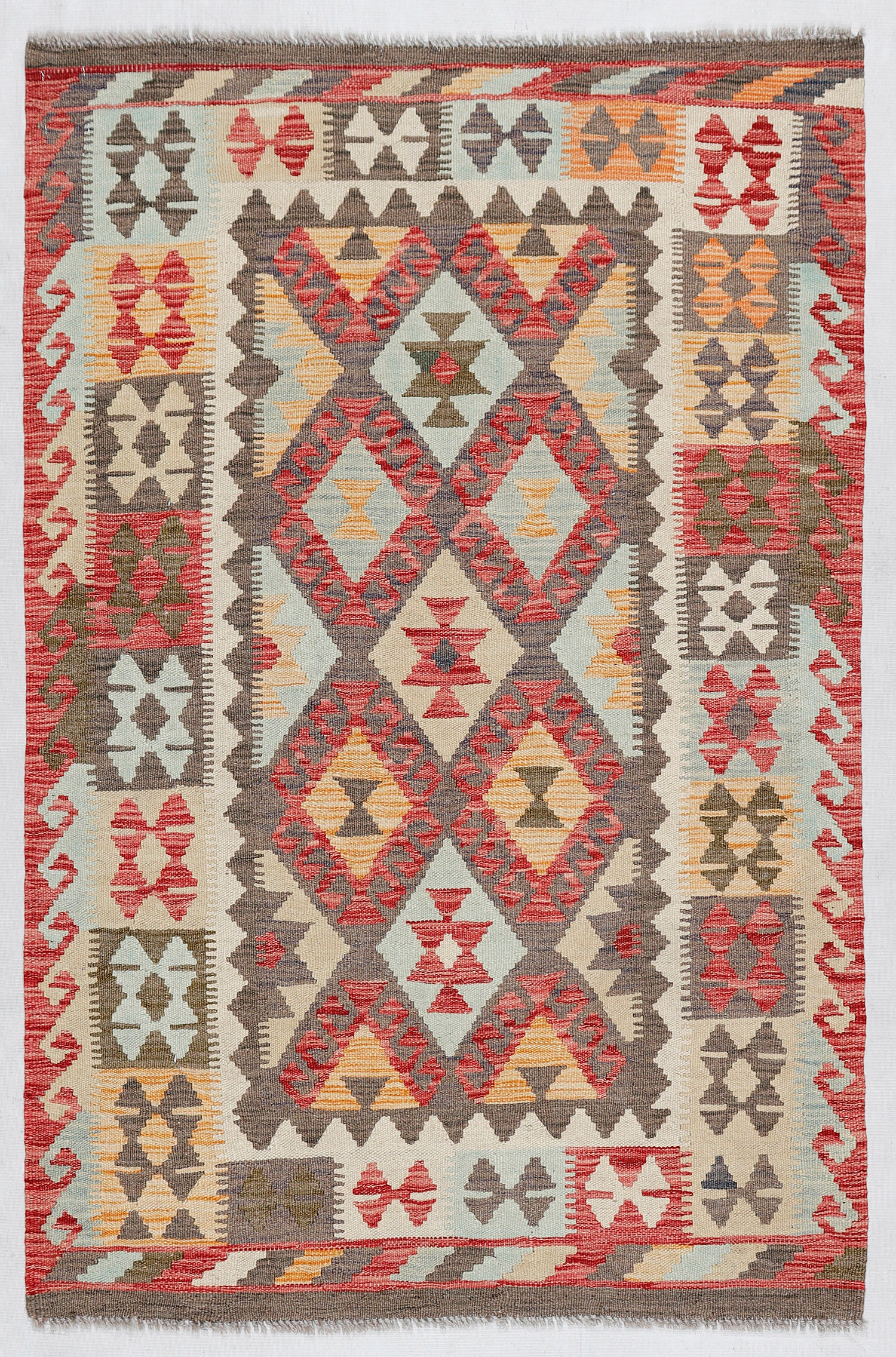 3' X 5' Multy Handmade Veggie Dye Kilim Rug Rectangular