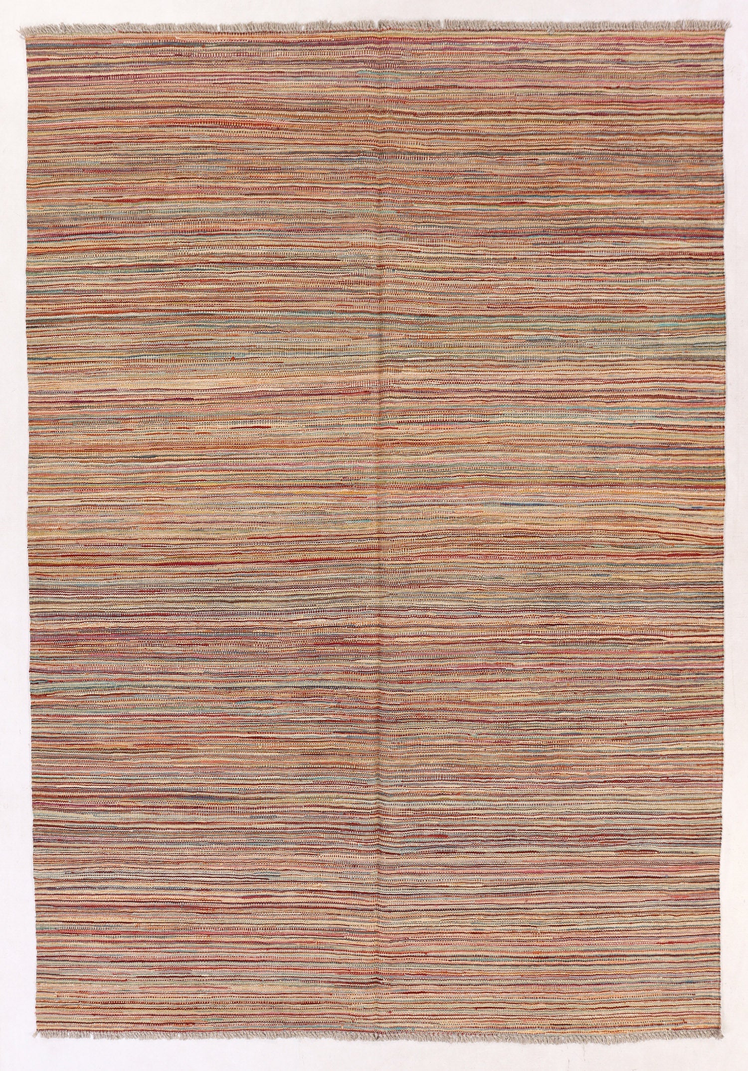 5' 6" X 8' Multy Handmade Veggie Dye Kilim Rug Rectangular