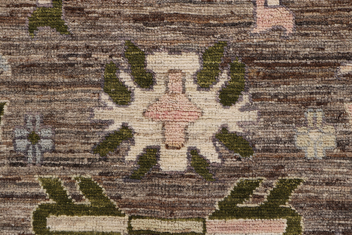 9' X 13' Brown Handmade Turkish Rug OUSHAK Rectangular