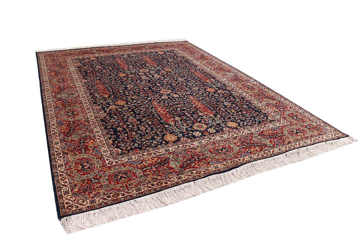 Mamluk Persian Hand Knotted Wool Rug Blue 9' x 12'